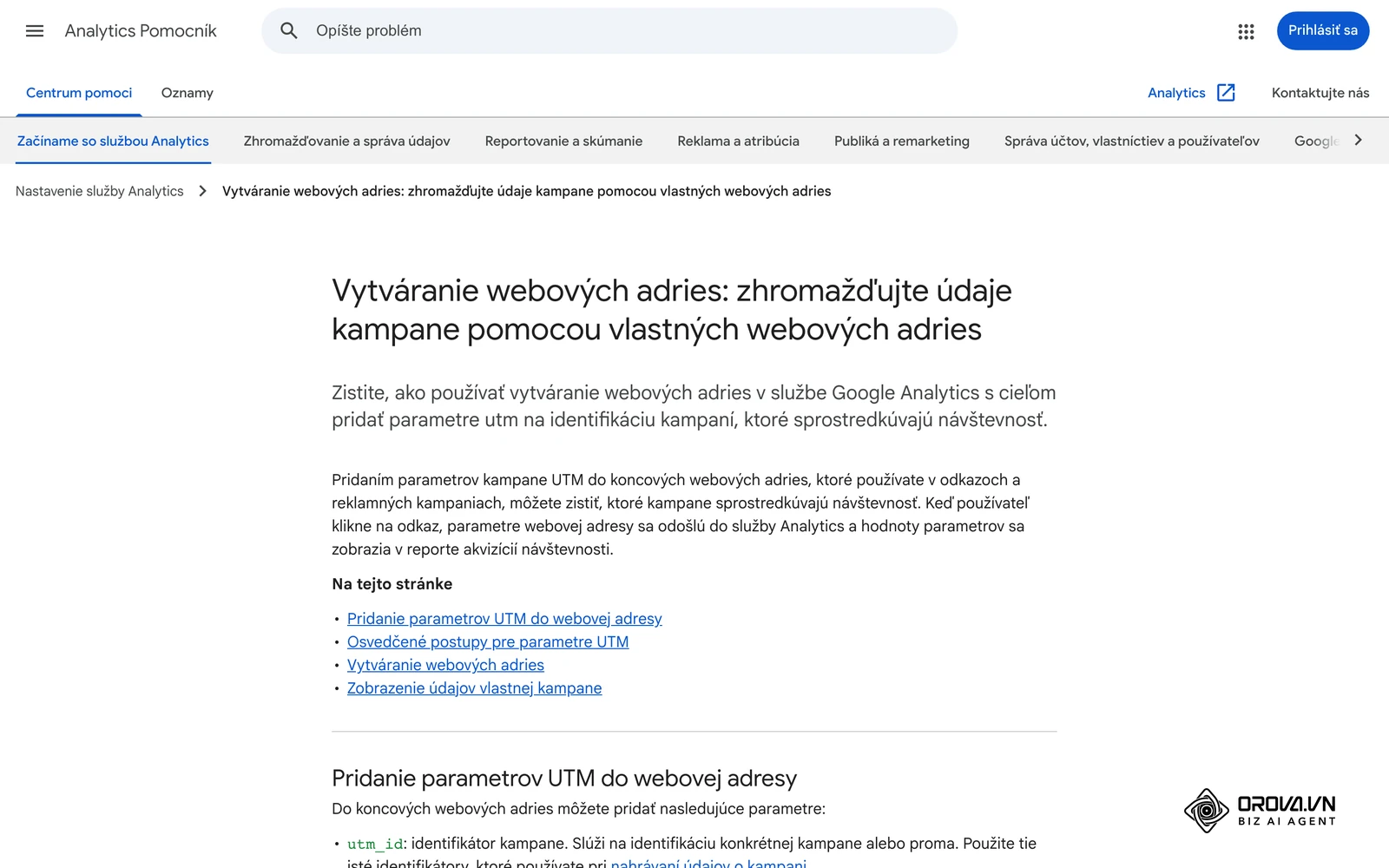 Pomocník Google Analytics so zoznamom UTM parametrov a odporúčaniami na ich jednotné pomenovanie.