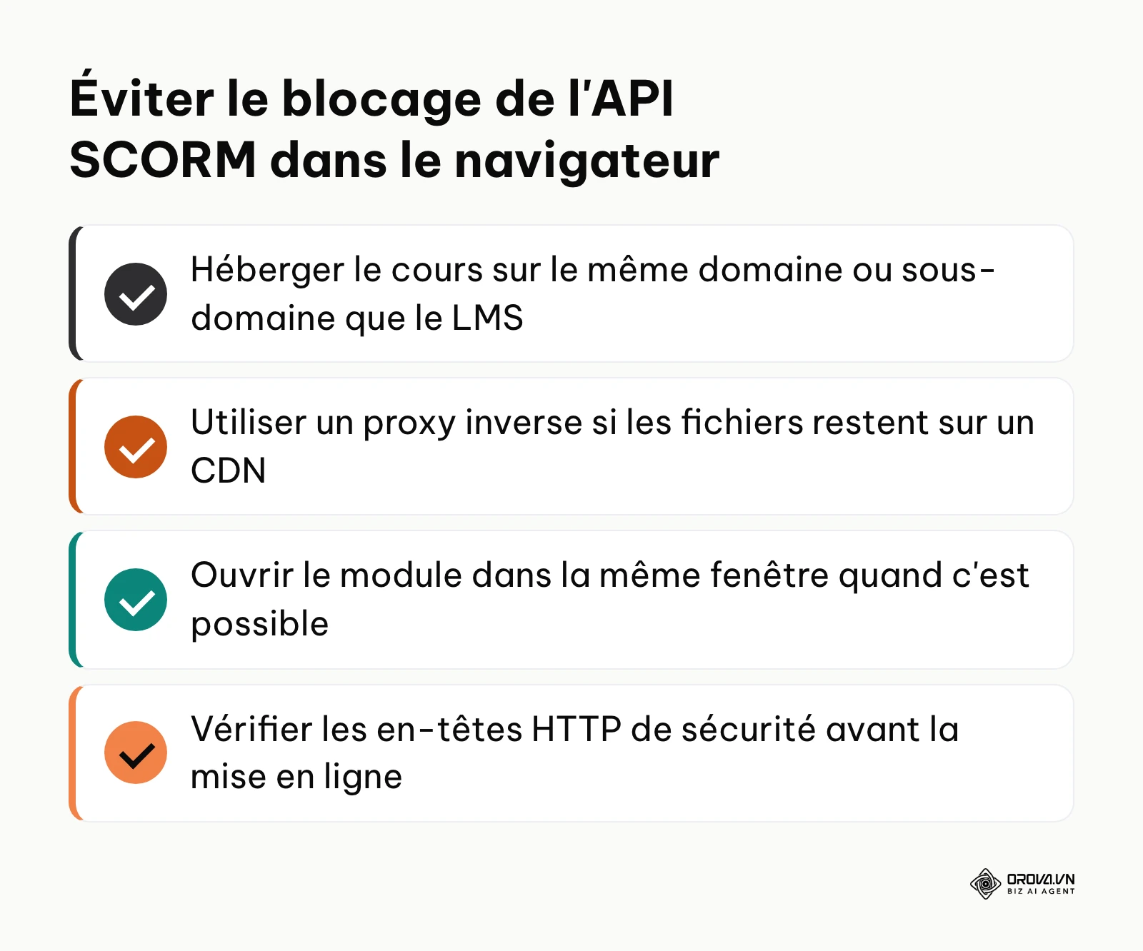 Quatre réglages pour que le module SCORM trouve l'API du LMS malgré les restrictions des navigateurs.