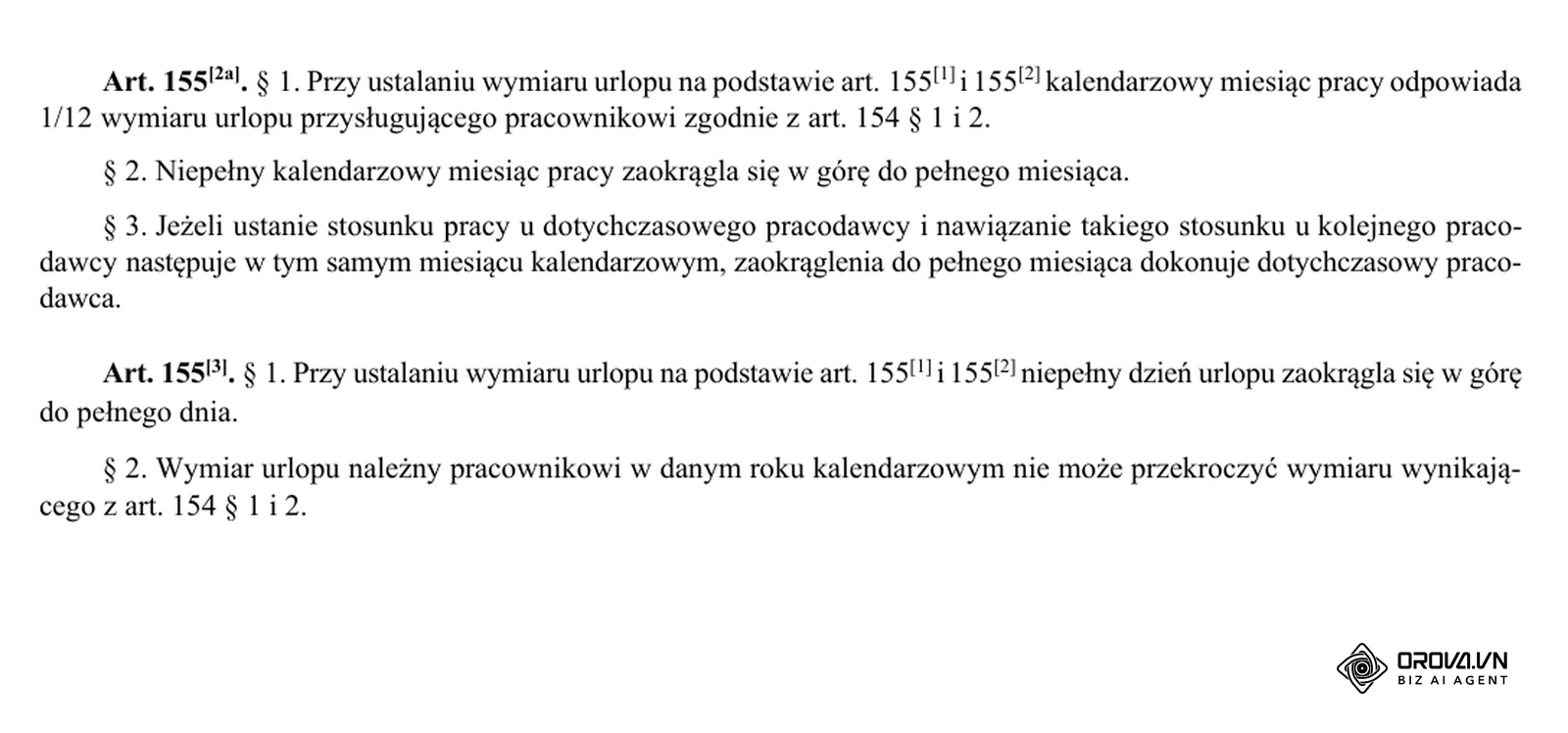 Art. 155²a i 155³ Kodeksu pracy: 1/12 wymiaru za miesiąc oraz zaokrąglanie miesięcy i dni w górę