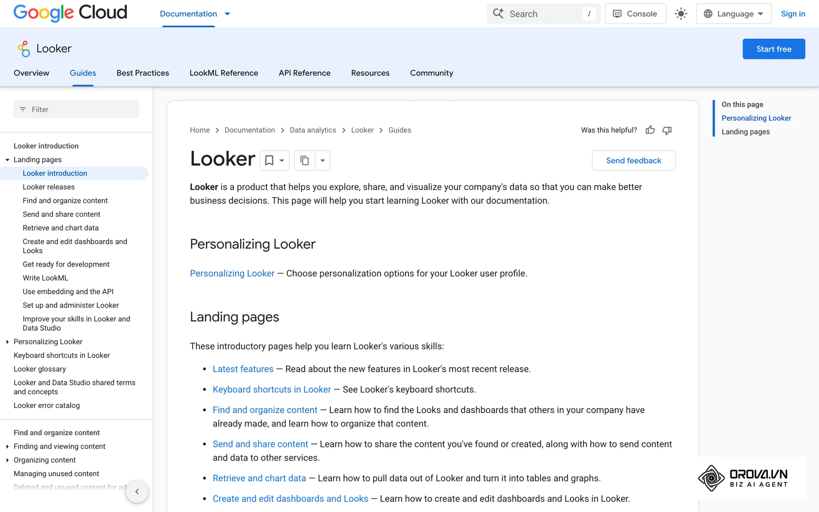 Google Cloud documentation for Looker, the enterprise BI platform behind the Looker Studio name.
