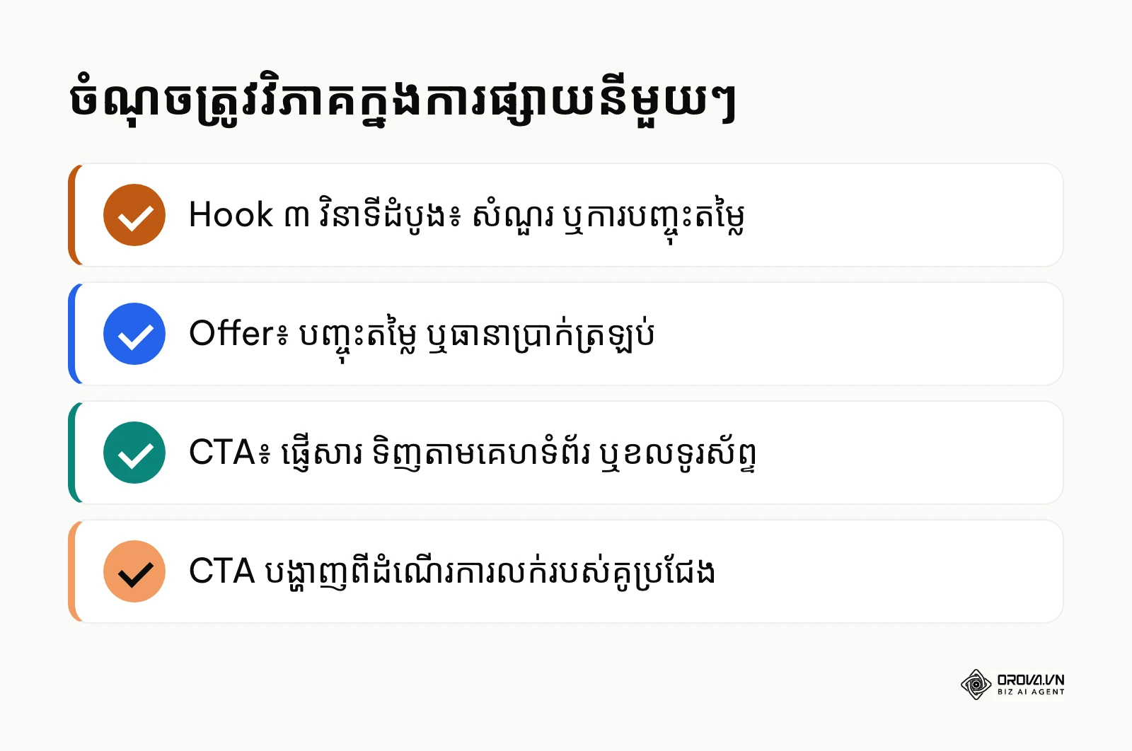 បញ្ជីចំណុច Hook, Offer និង CTA ដែលត្រូវវិភាគក្នុងការផ្សាយរបស់គូប្រជែង
