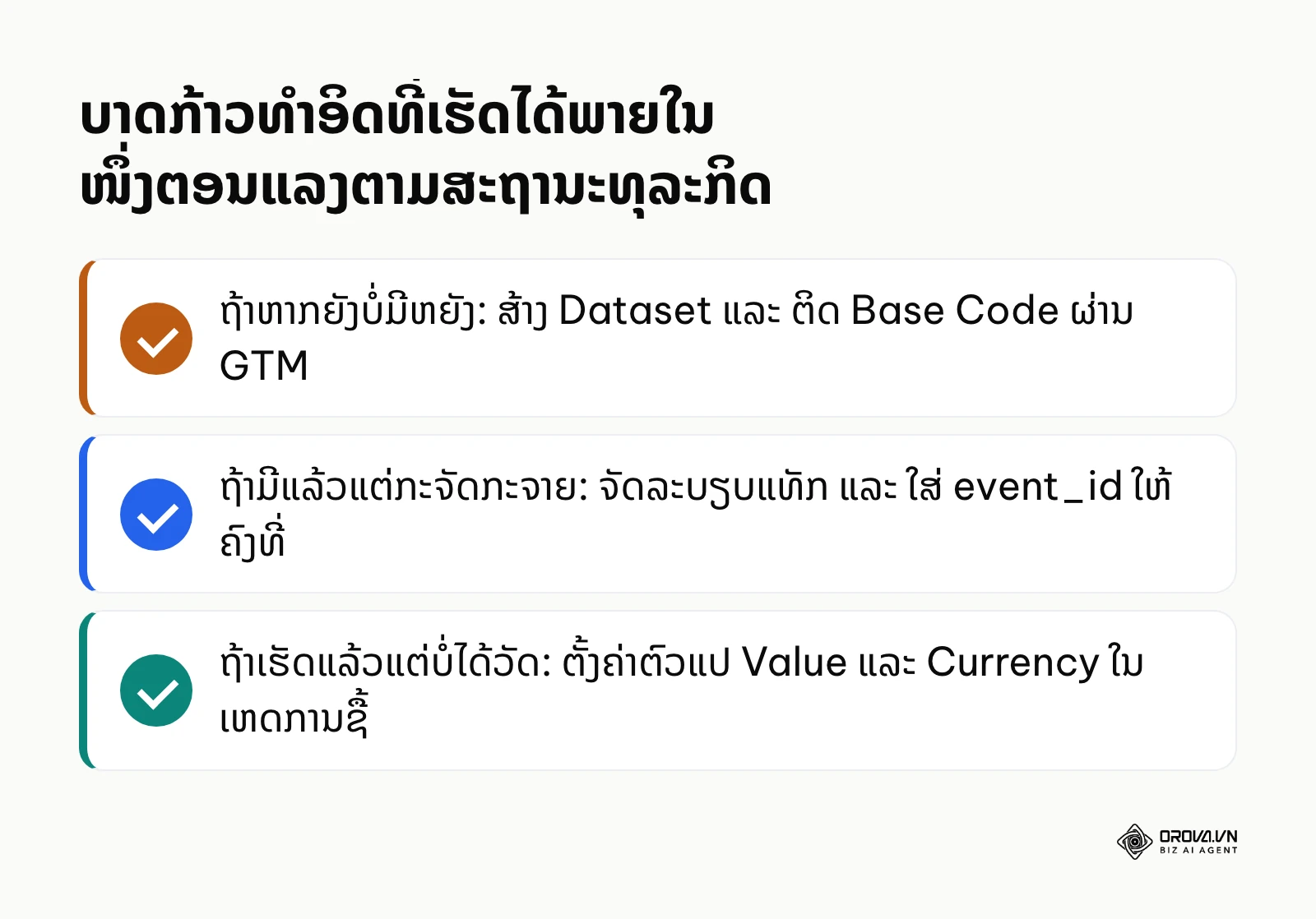 ສະຫຼຸບ 3 ບາດກ້າວທຳອິດໃນການເລີ່ມຕົ້ນ Facebook Pixel setup ຕາມສະພາບທຸລະກິດ