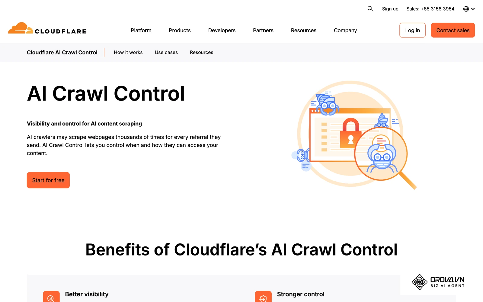 ទំព័រផលិតផល AI Crawl Control របស់ Cloudflare៖ សេវាដែលបង្ហាញថា bots របស់ AI ណាខ្លះចូលអានគេហទំព័រ និងឱ្យអ្នកកំណត់អនុញ្ញាត ឬរារាំងពួកវា ដែលជាចំណុចចាប់ផ្តើមនៃ GEO audit