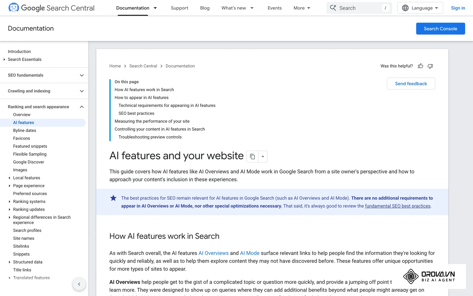 Google's Search Central page on AI features explains how AI Overviews relate to your website.