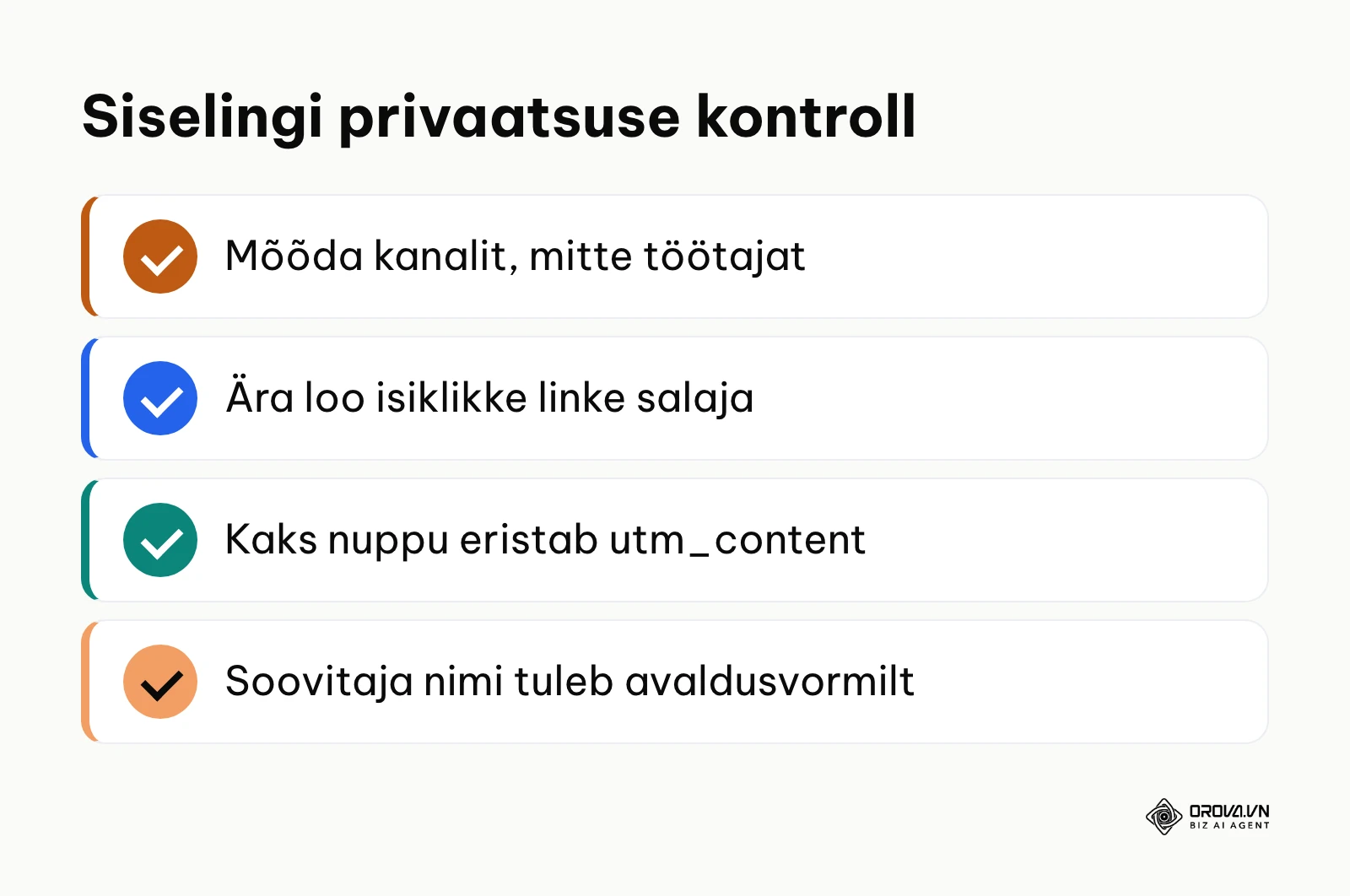 Kontroll-loend siseuudiskirja lingi privaatsust austavaks mõõtmiseks