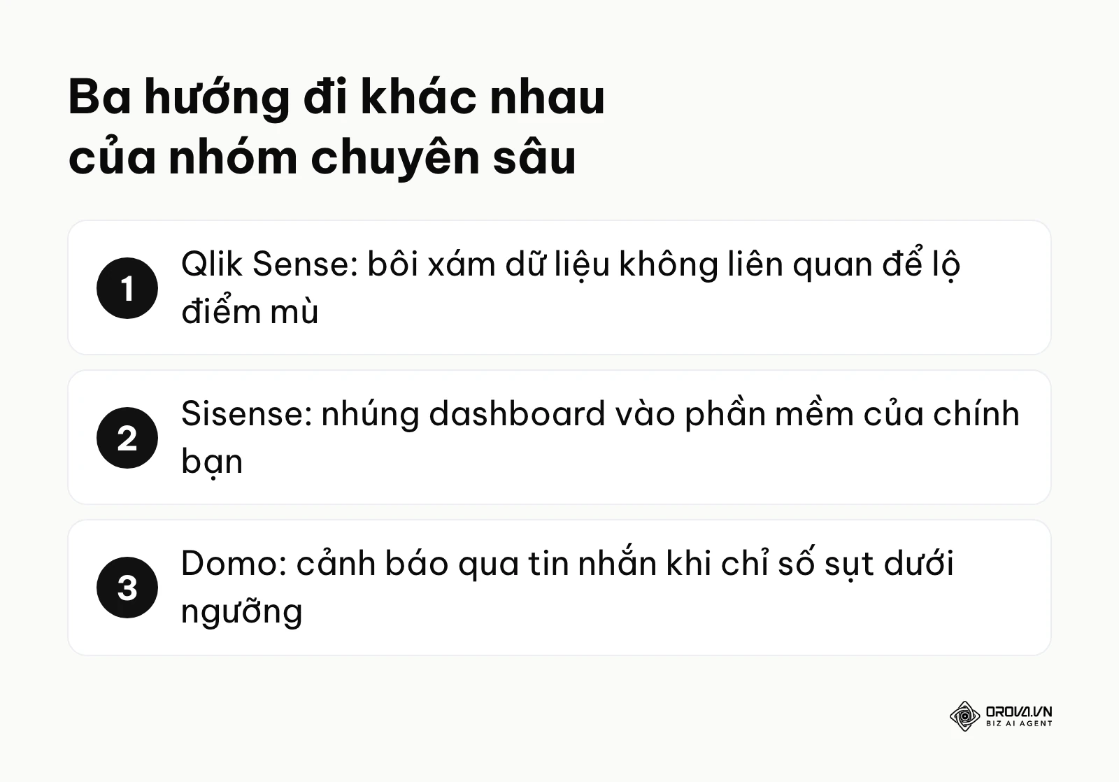 Tóm tắt thế mạnh riêng của Qlik Sense, Sisense và Domo
