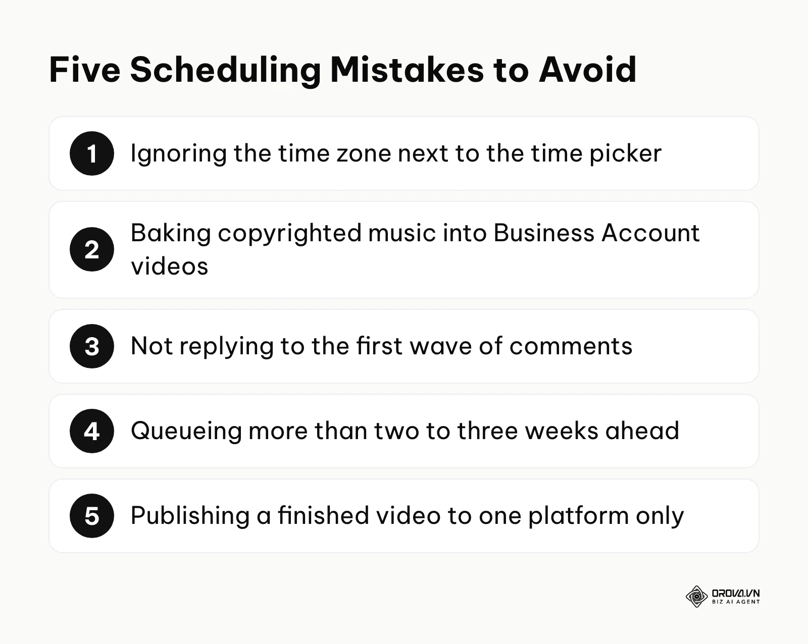 Five common mistakes when scheduling TikTok posts.
