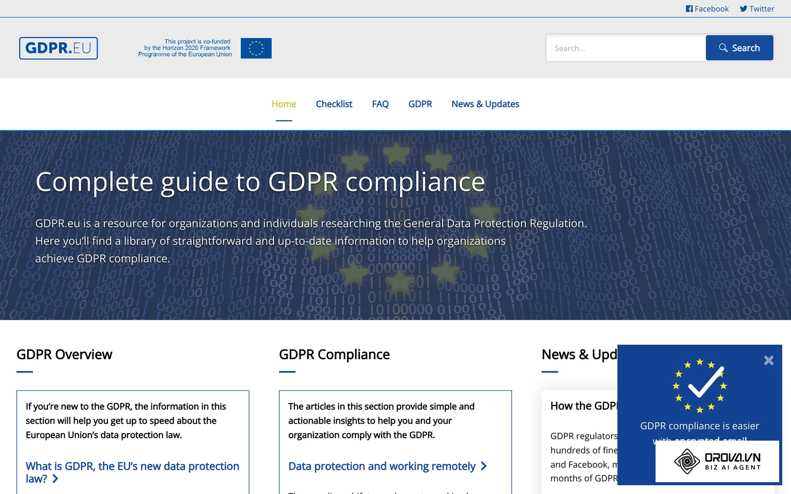Trang tổng hợp về Quy định bảo vệ dữ liệu chung GDPR của châu Âu, khung tham chiếu phổ biến về quyền riêng tư của ứng viên.