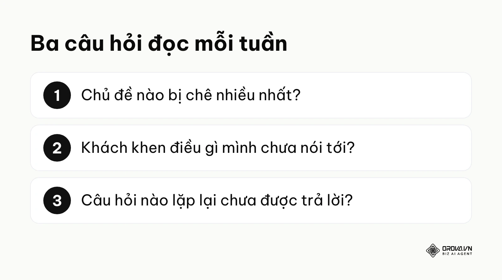 Ba câu hỏi đọc bảng ghi chép mỗi tuần