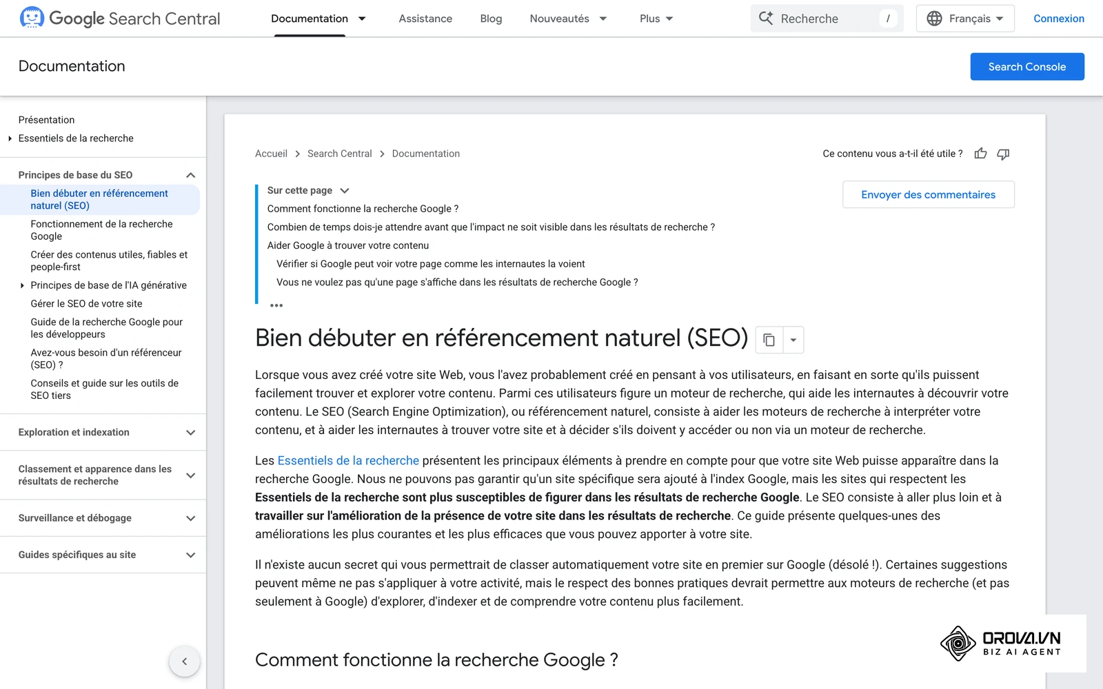 Le guide de démarrage SEO officiel de Google, une base pour rendre vos contenus visibles.