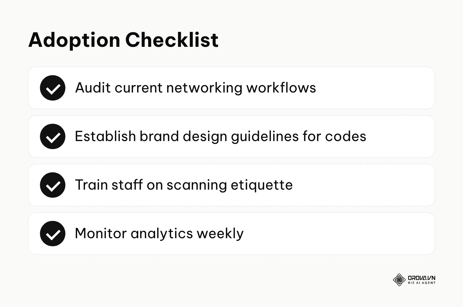 Summary checklist for adopting digital networking successfully.