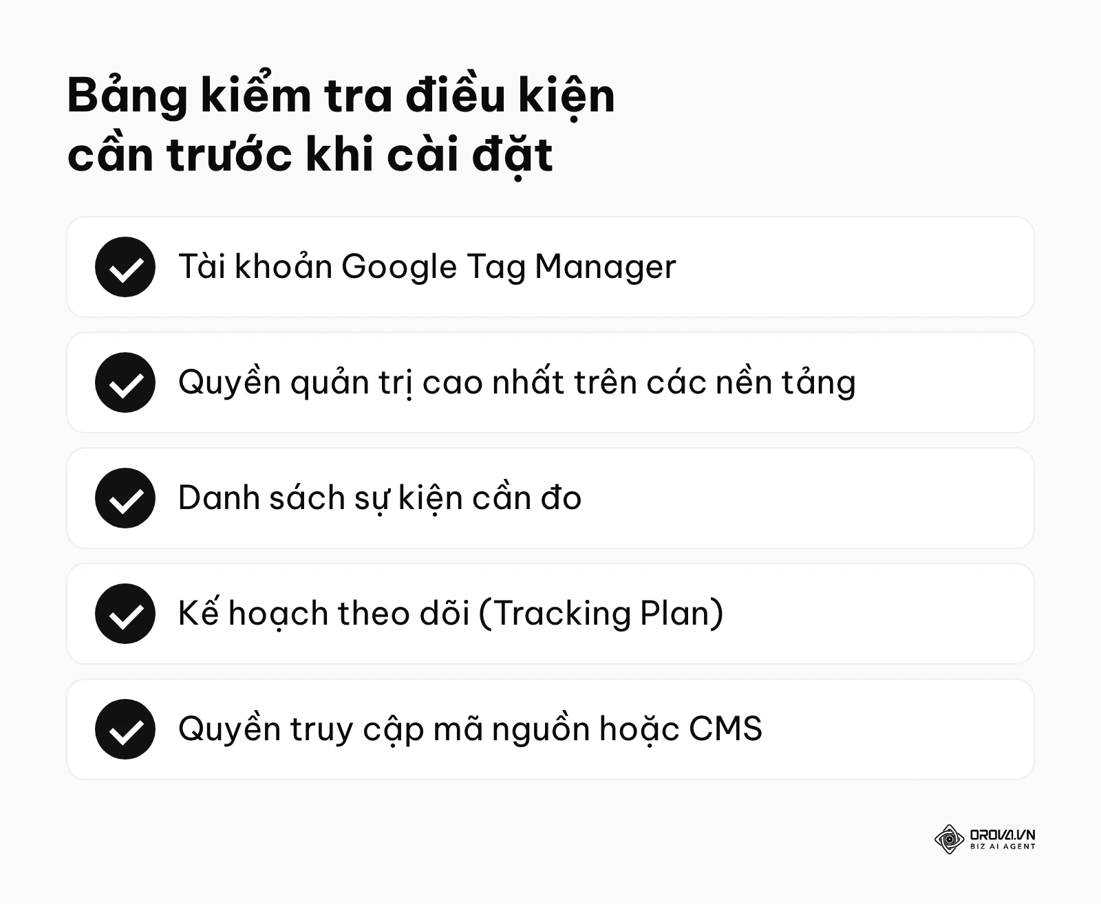 Danh sách các yêu cầu chuẩn bị trước khi cài đặt hệ thống đo lường