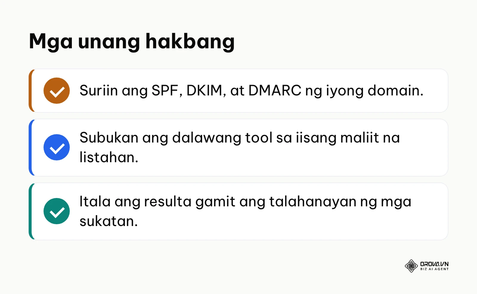 Buod ng mga unang hakbang sa paggamit ng email finder tool.