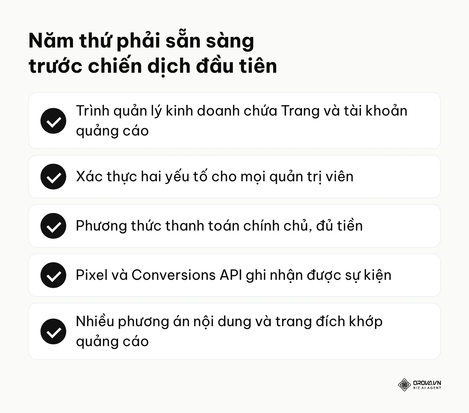 Danh sách kiểm tra các hạng mục tài nguyên cần chuẩn bị trước khi lên chiến dịch quảng cáo