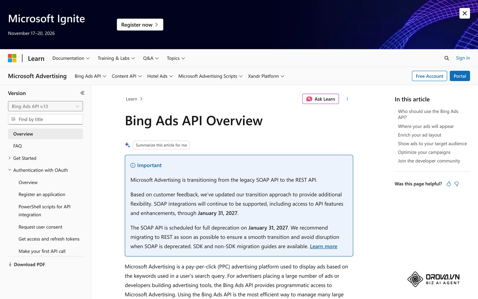 Tài liệu Microsoft Advertising cho thấy mỗi nền tảng quảng cáo có hệ thống quản lý riêng cần theo dõi.