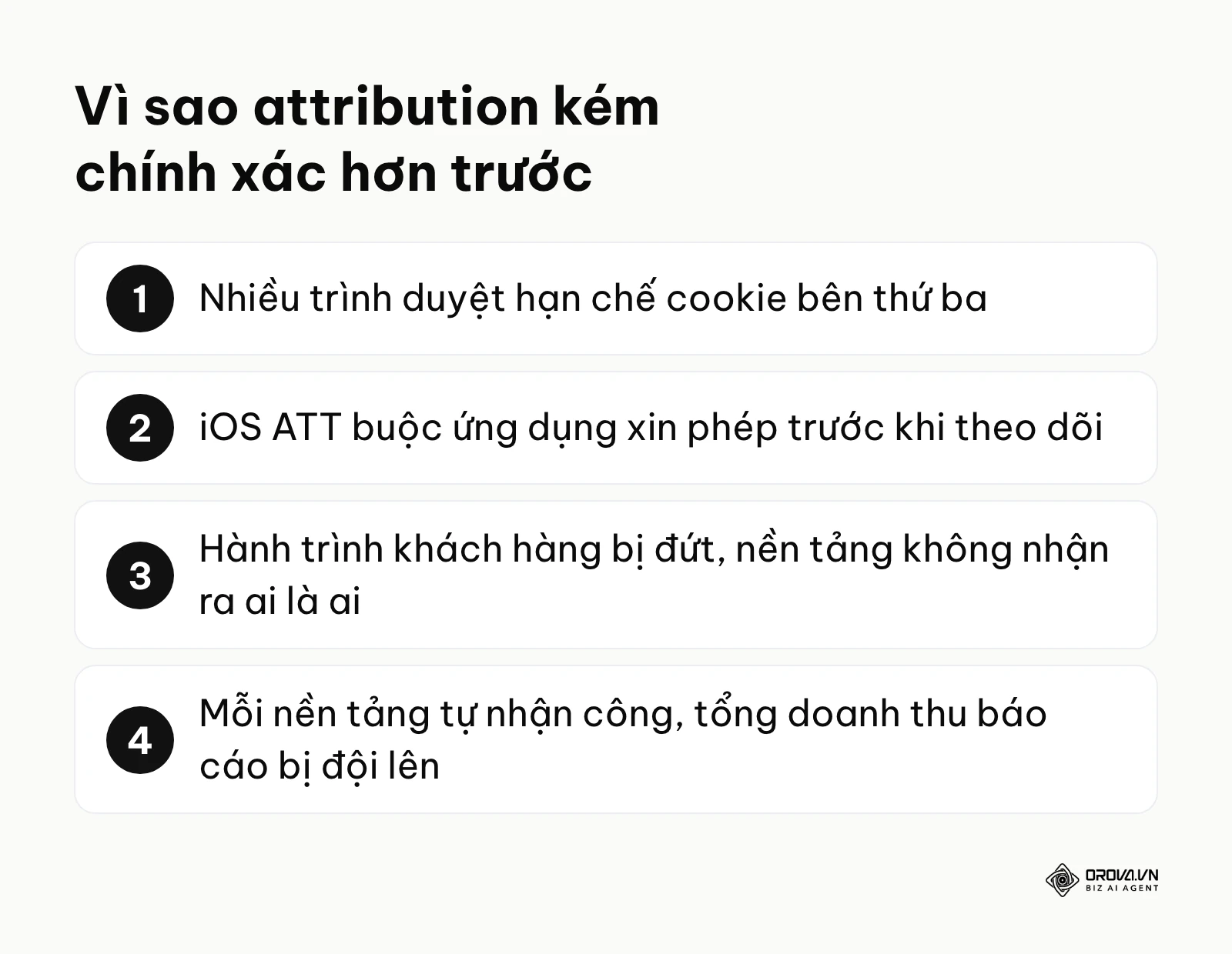 Bốn lý do khiến số liệu attribution kém chính xác khi quyền riêng tư bị siết
