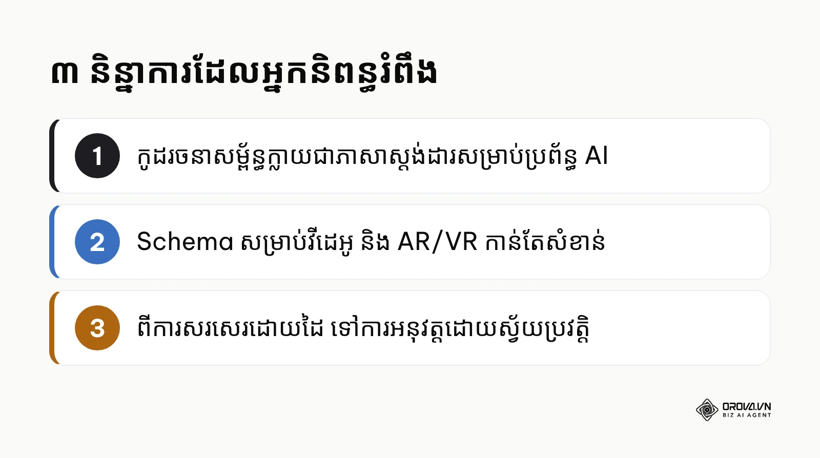 សង្ខេបនិន្នាការ ៣ របស់ Schema Markup