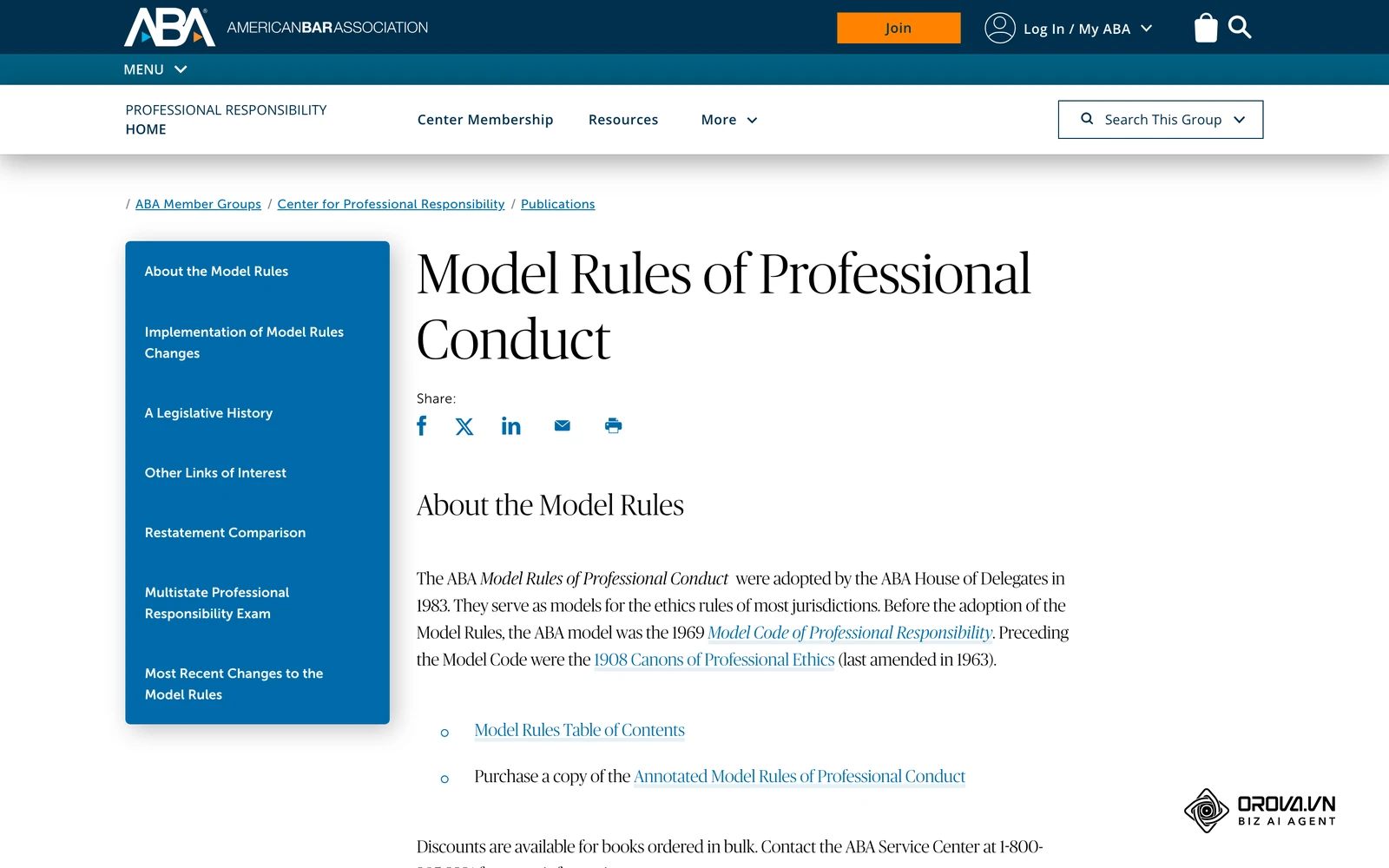 The ABA Model Rules of Professional Conduct, the baseline most state advertising rules build on.