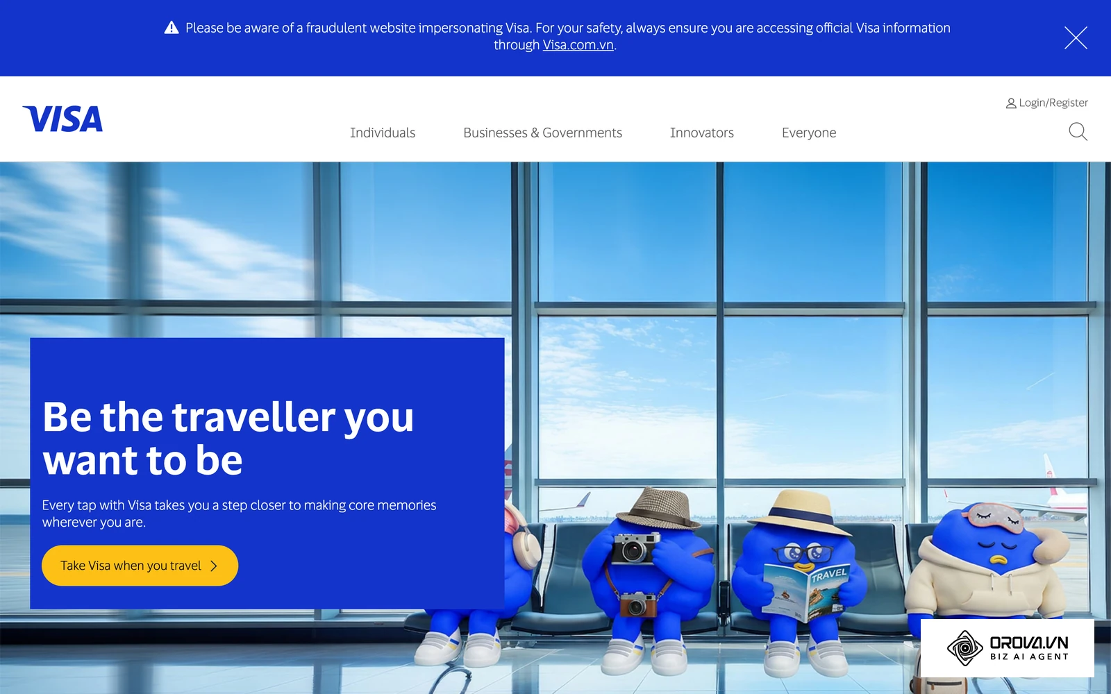 Trang chính thức của Visa Việt Nam; thẻ Visa chính chủ là thứ đầu tiên cần có để thanh toán quảng cáo.