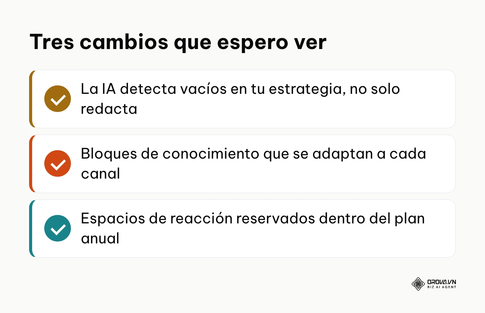 Resumen de las tres tendencias del calendario de contenidos según el autor.