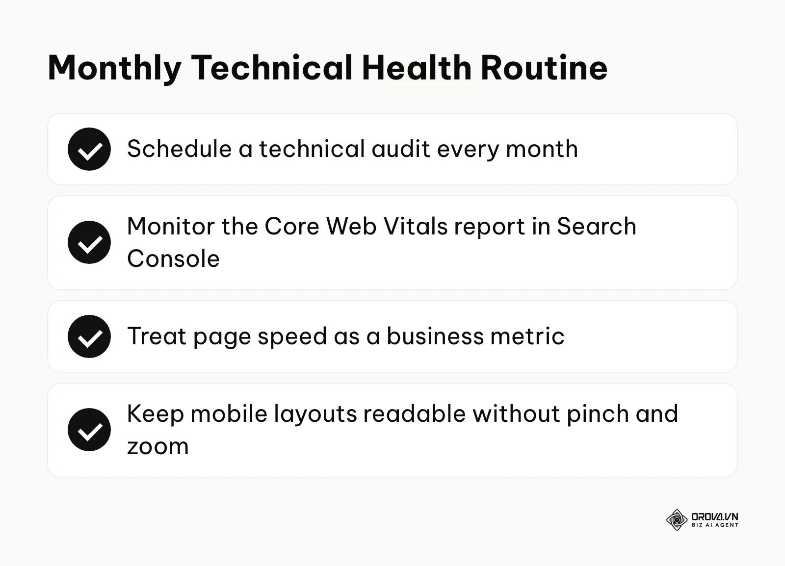 A short routine for keeping a website technically healthy.