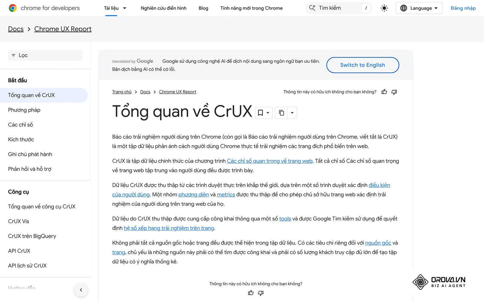 Hệ thống Chrome UX Report tổng hợp dữ liệu trải nghiệm người dùng thực tế.