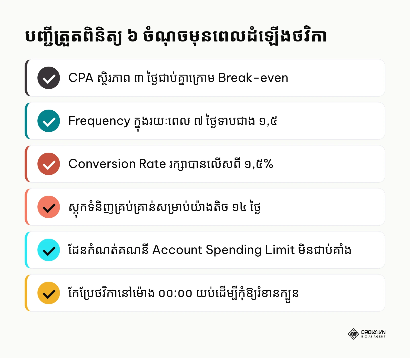 បញ្ជីត្រួតពិនិត្យ ៦ ចំណុចមុនពេលបង្កើនថវិកាលើ TikTok Ads Manager
