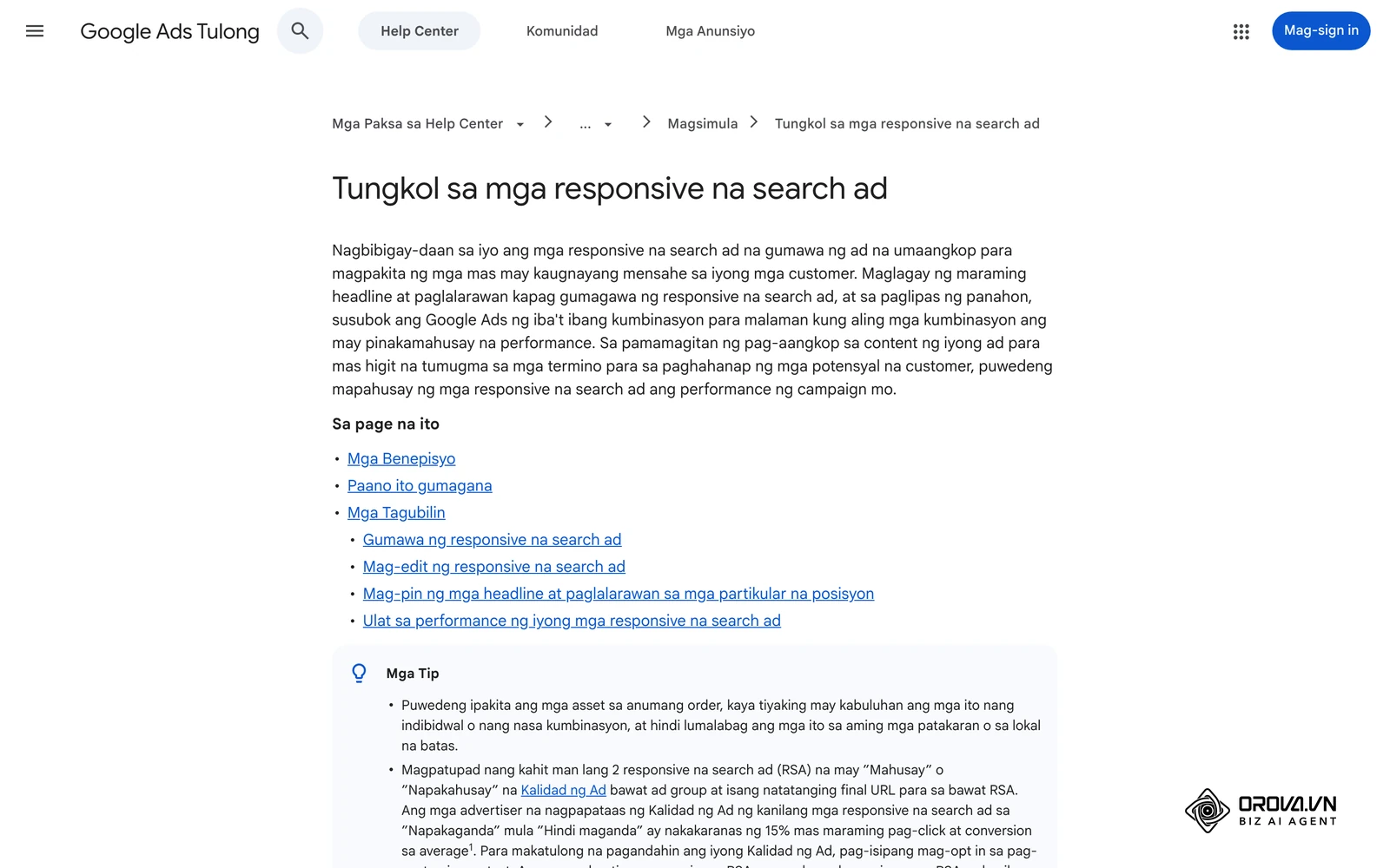 Google Ads Tulong: responsive search ad na may hanggang 15 headline at 4 na paglalarawan