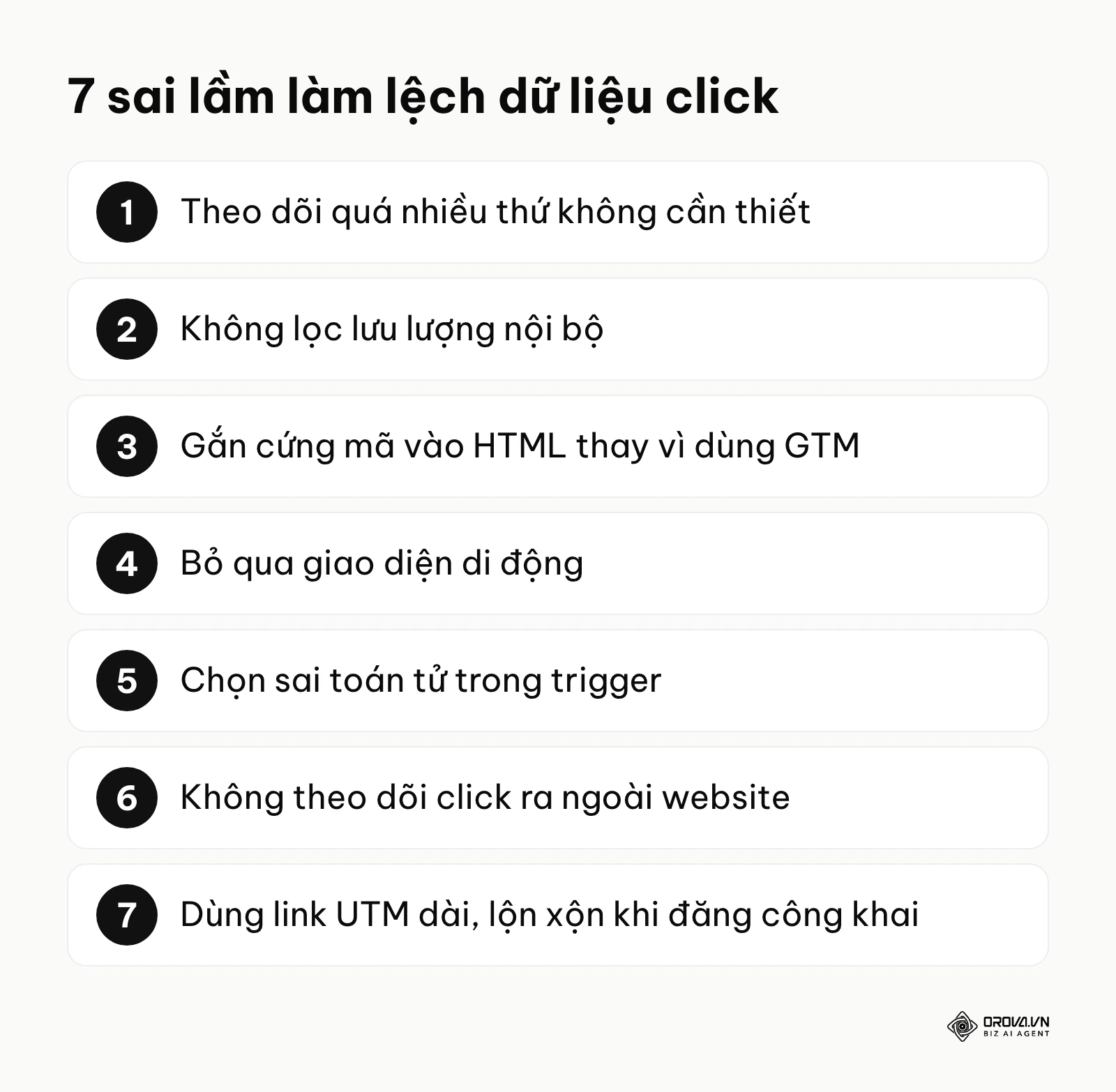 Danh sách 7 sai lầm phổ biến khiến dữ liệu theo dõi click bị sai lệch