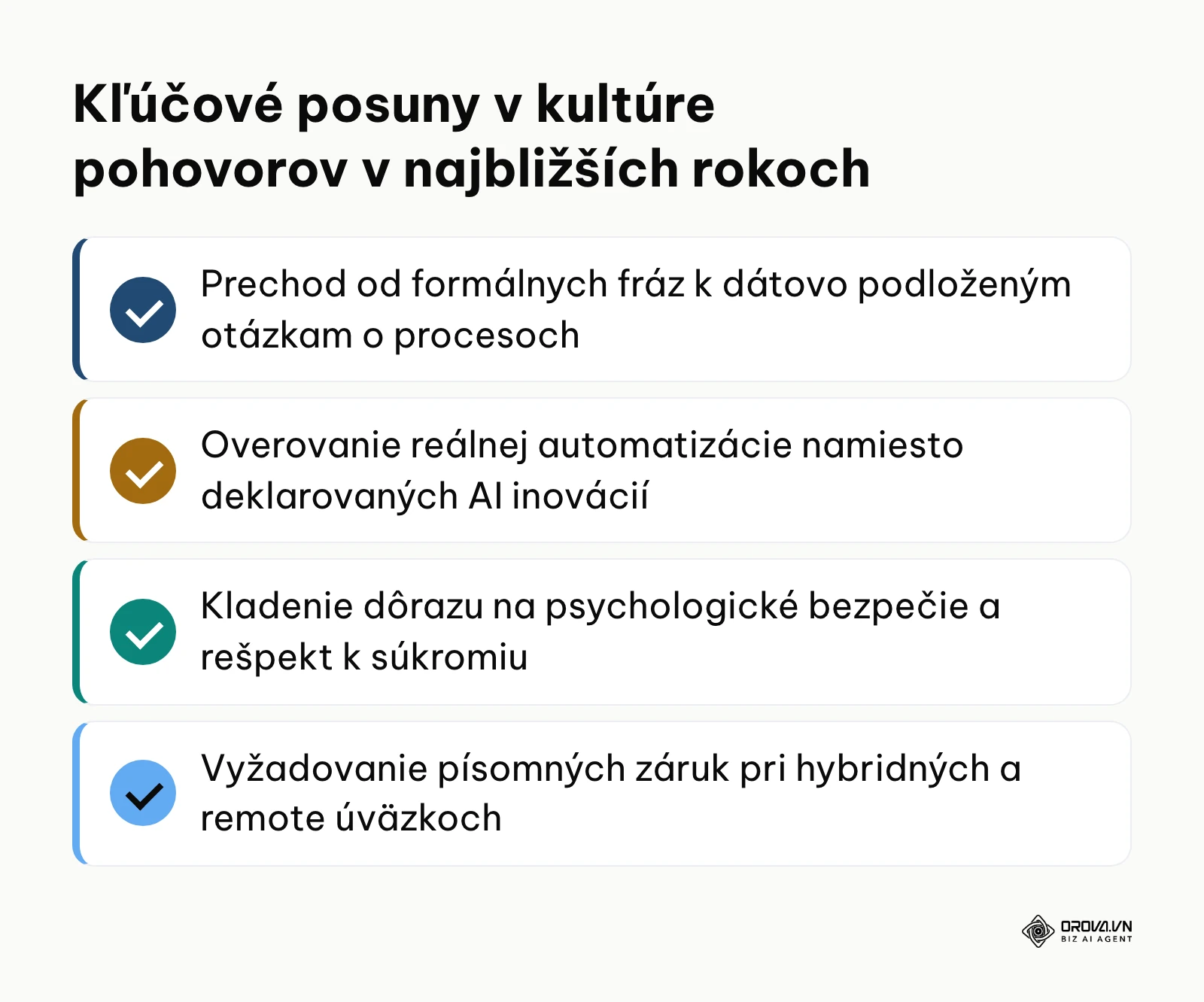 Zhrnutie budúcich trendov v kladení otázok na pohovoroch