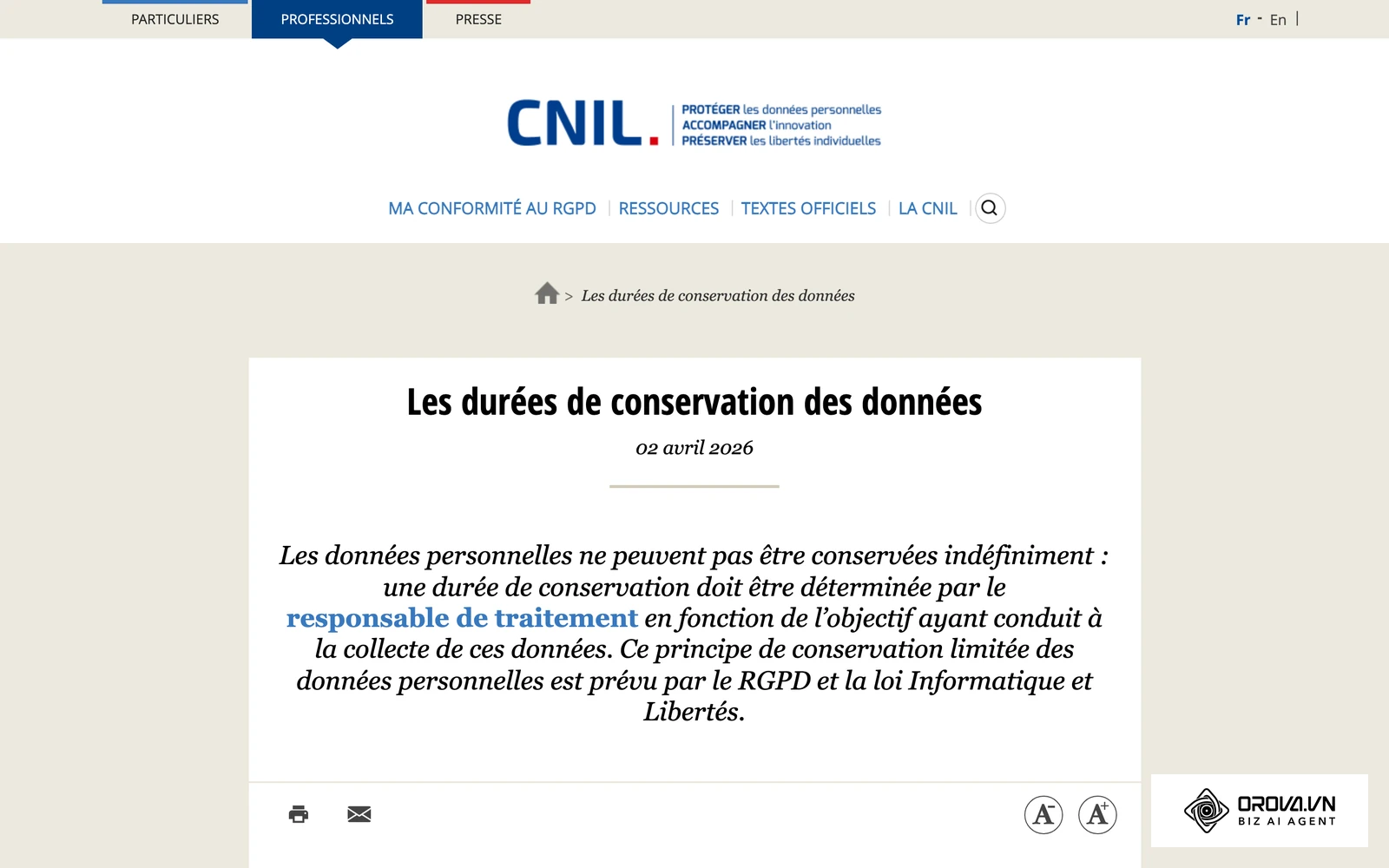 La CNIL détaille les règles de durée de conservation des données, à reporter dans les paramètres de votre ATS.