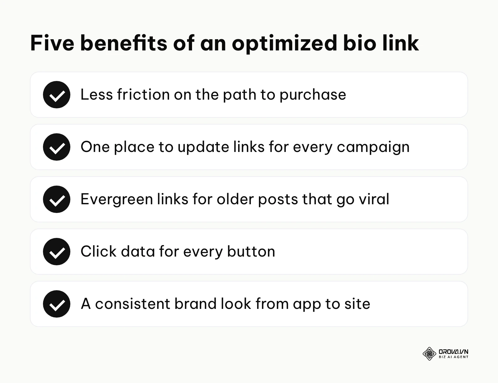 Five benefits of an optimized link in bio page.