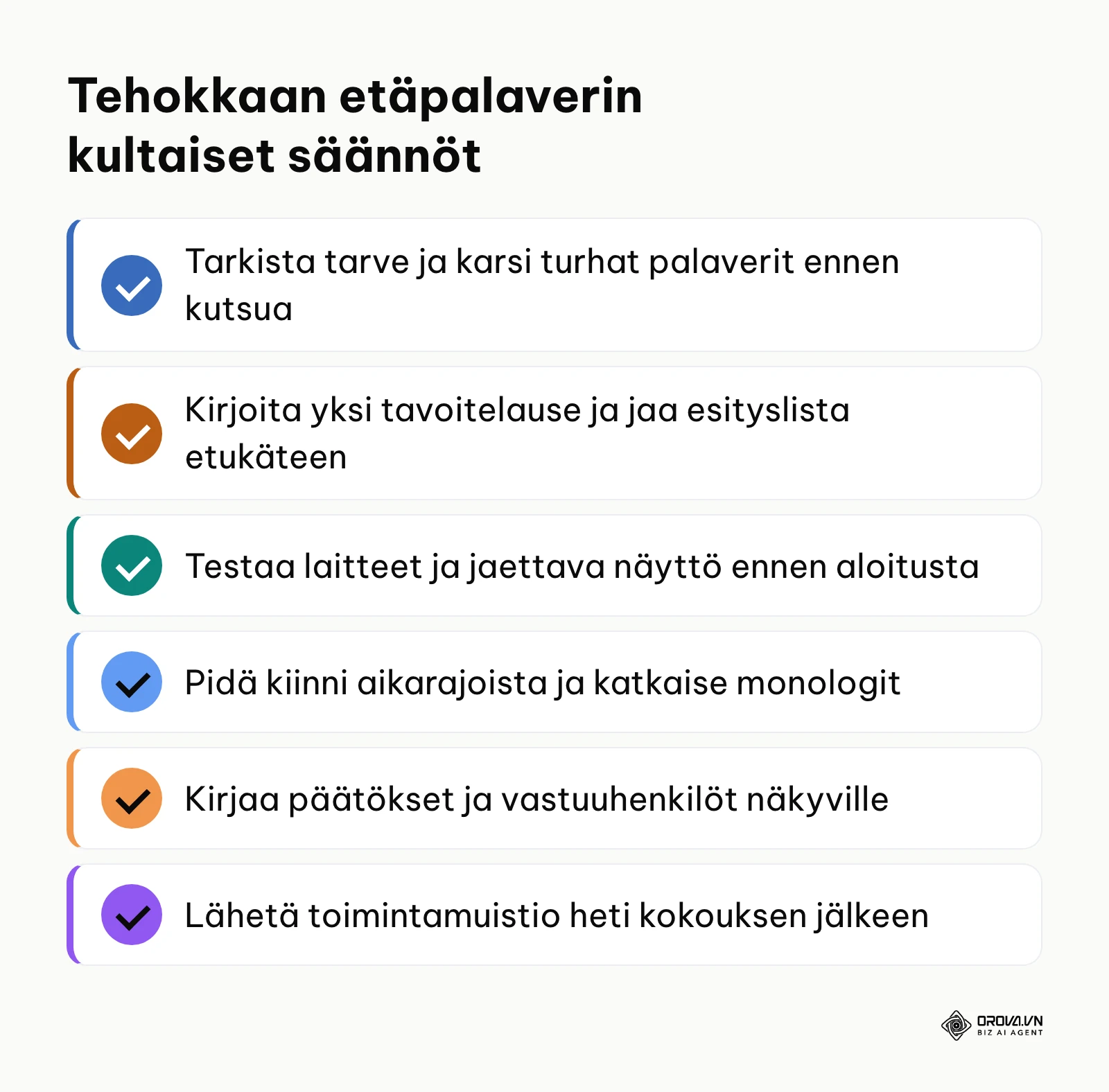 Tarkistuslista tehokkaan etäpalaverin onnistumiseen