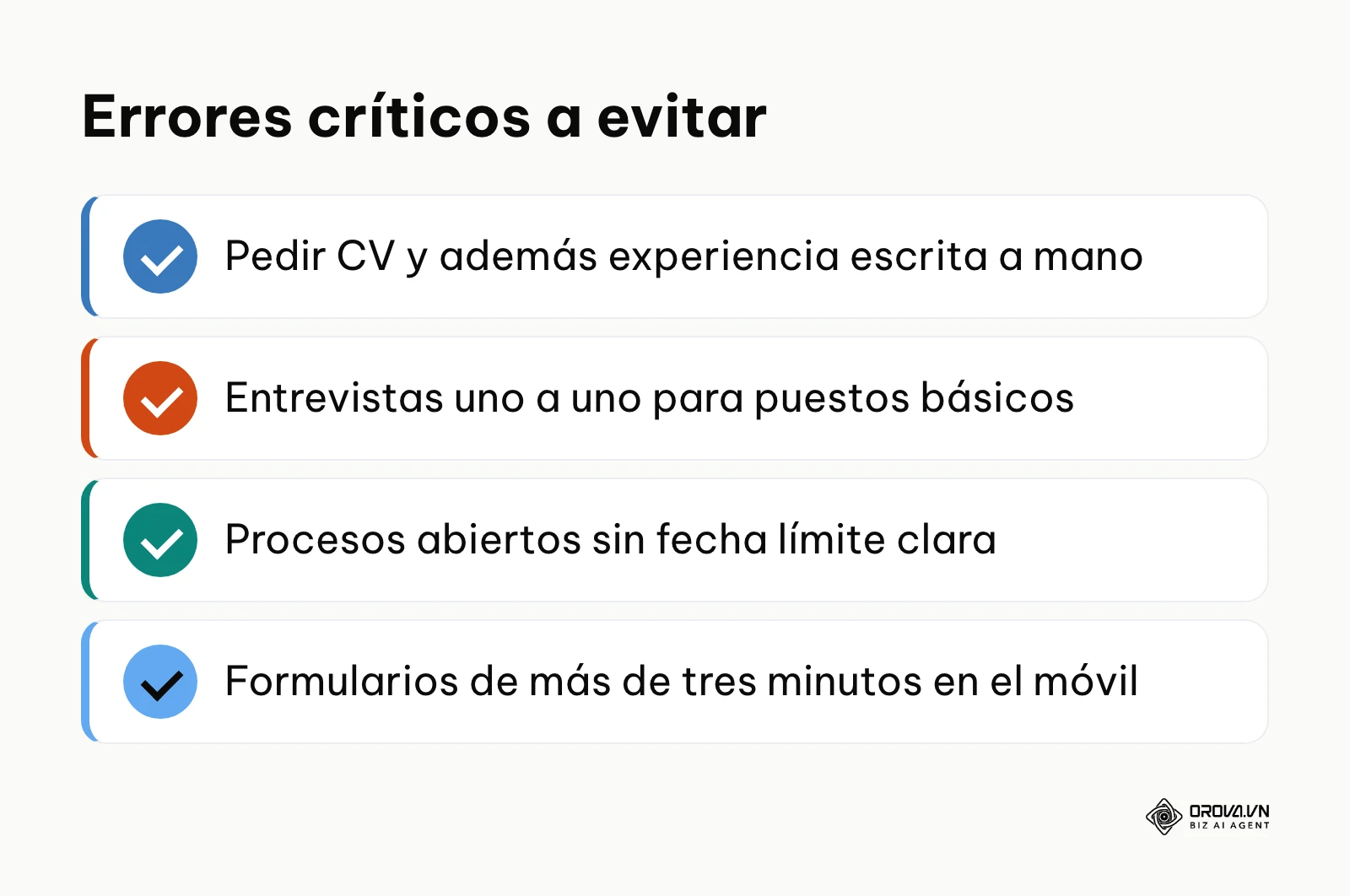Lista de verificación de errores comunes en campañas de volumen