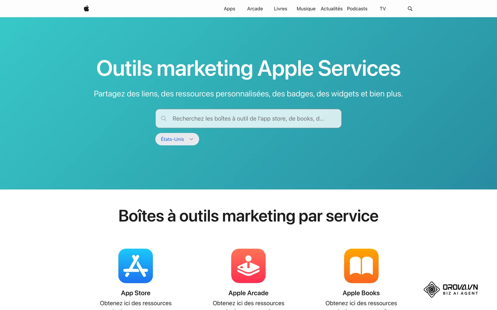 Outils marketing officiels d'Apple : la page qui génère badges et codes QR pointant vers une fiche App Store.