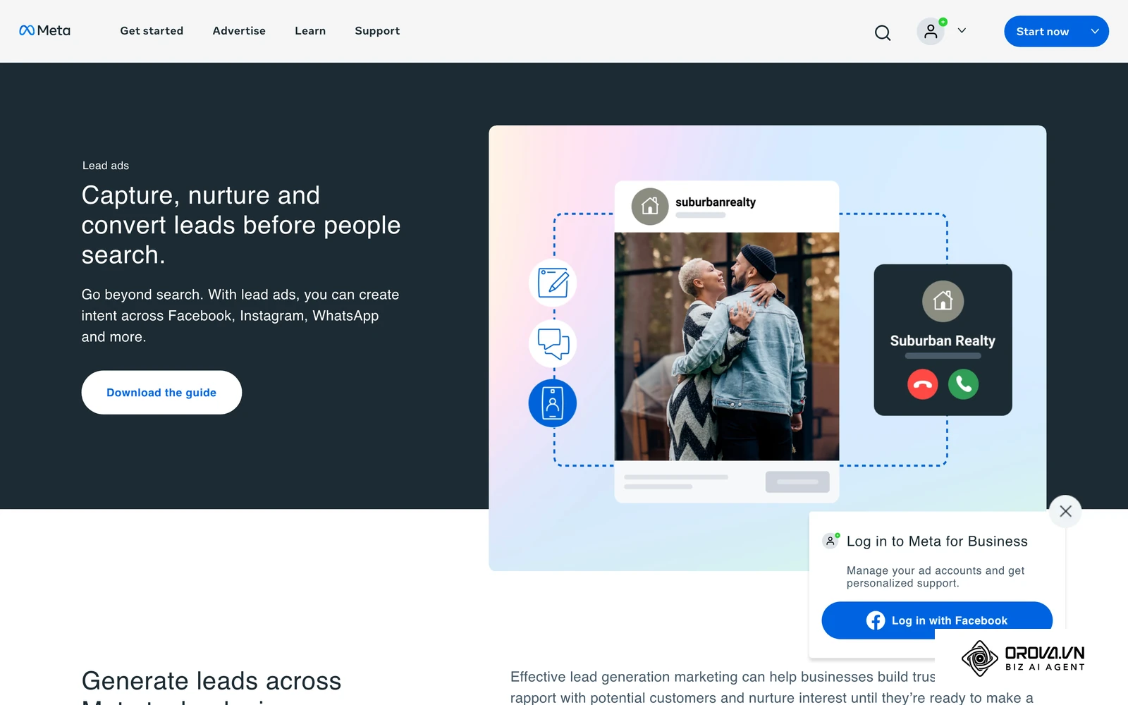 Сторінка Meta про лід-форми (Lead Ads) — формат платної реклами для збору заявок