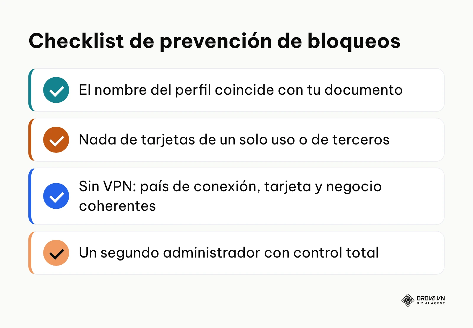 Lista de control para evitar inhabilitaciones en Meta