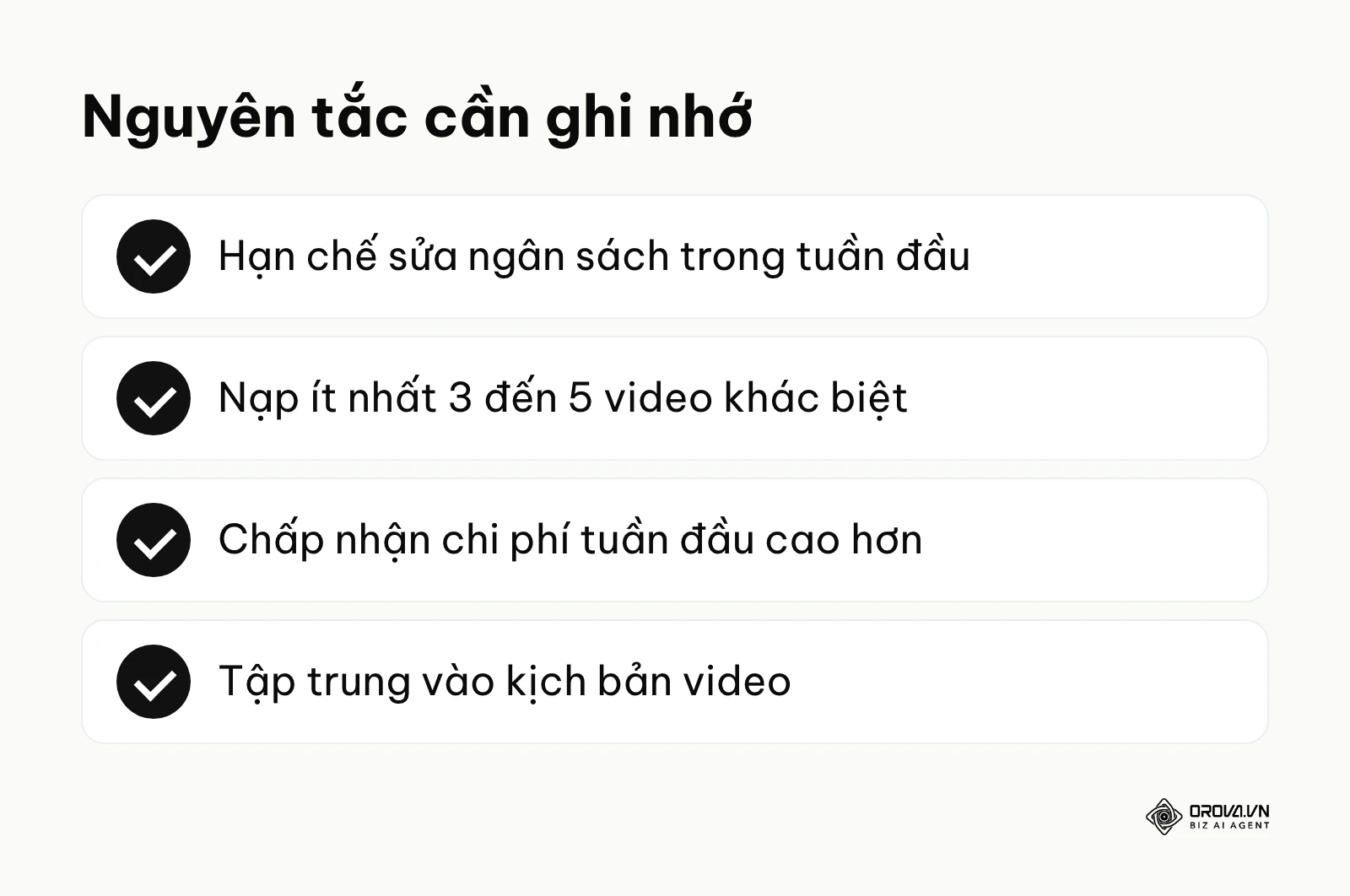 Danh sách tóm tắt các nguyên tắc không thể bỏ qua