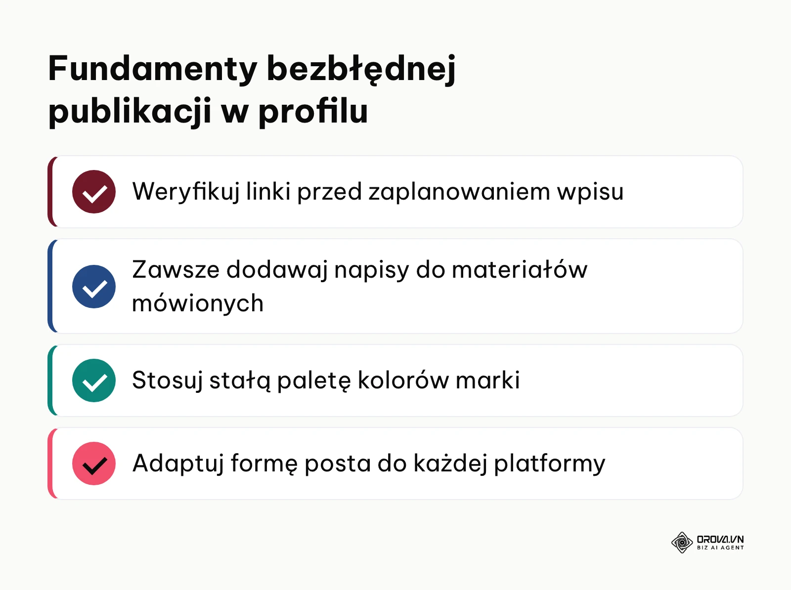 Podsumowanie kluczowych zasad bezbłędnej publikacji w profilu firmowym