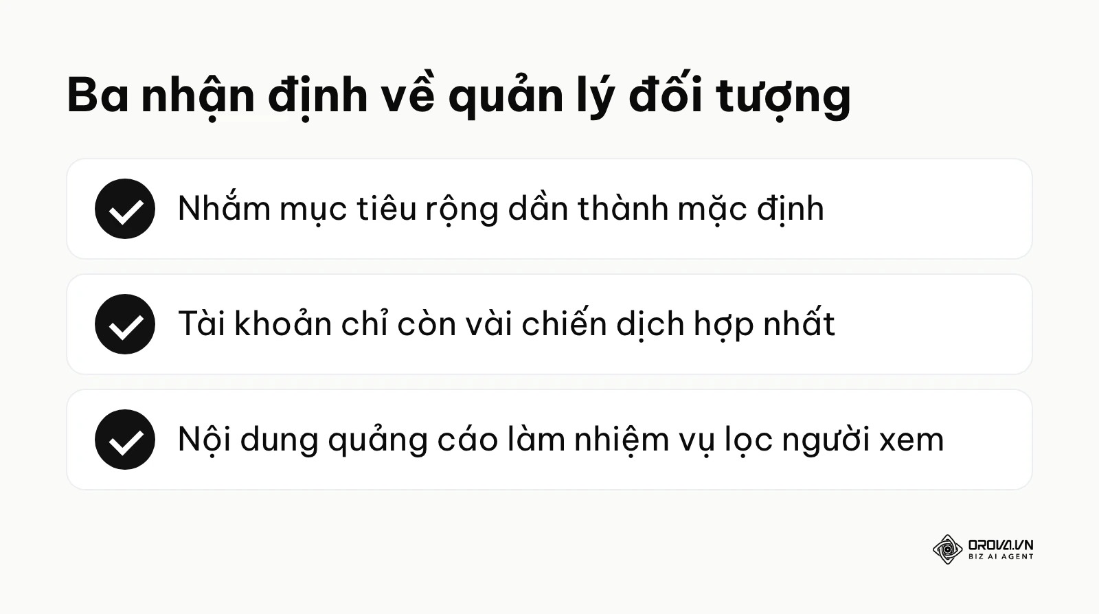 Tóm tắt ba nhận định về xu hướng quản lý đối tượng quảng cáo