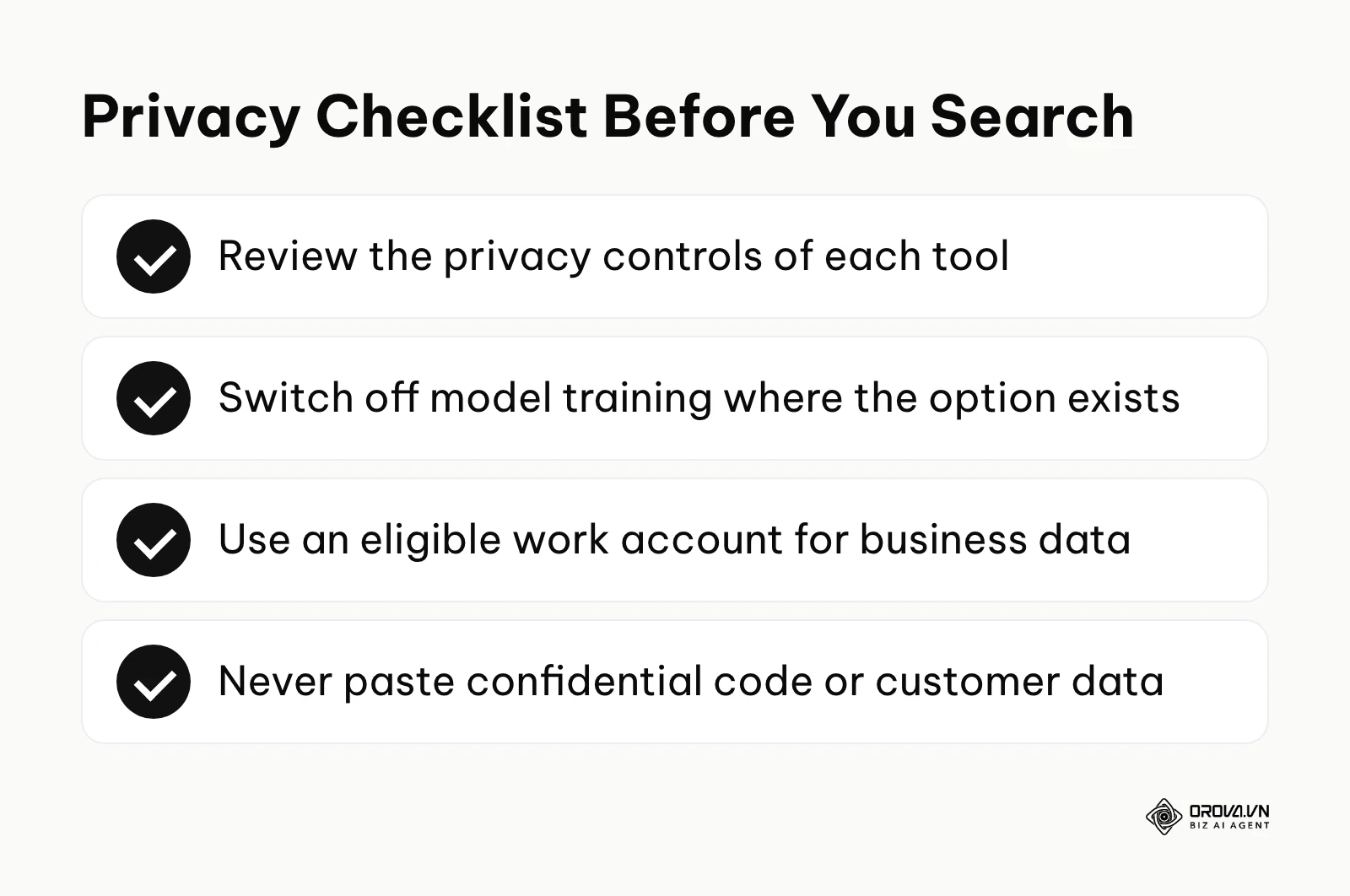Checklist for protecting your data when using AI search engines