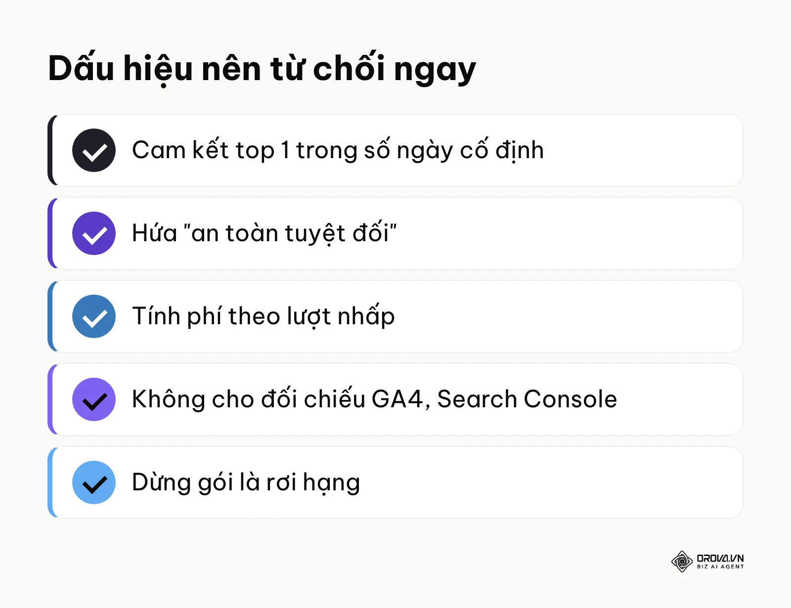 Tóm tắt các dấu hiệu của một lời chào bán traffic không đáng tin