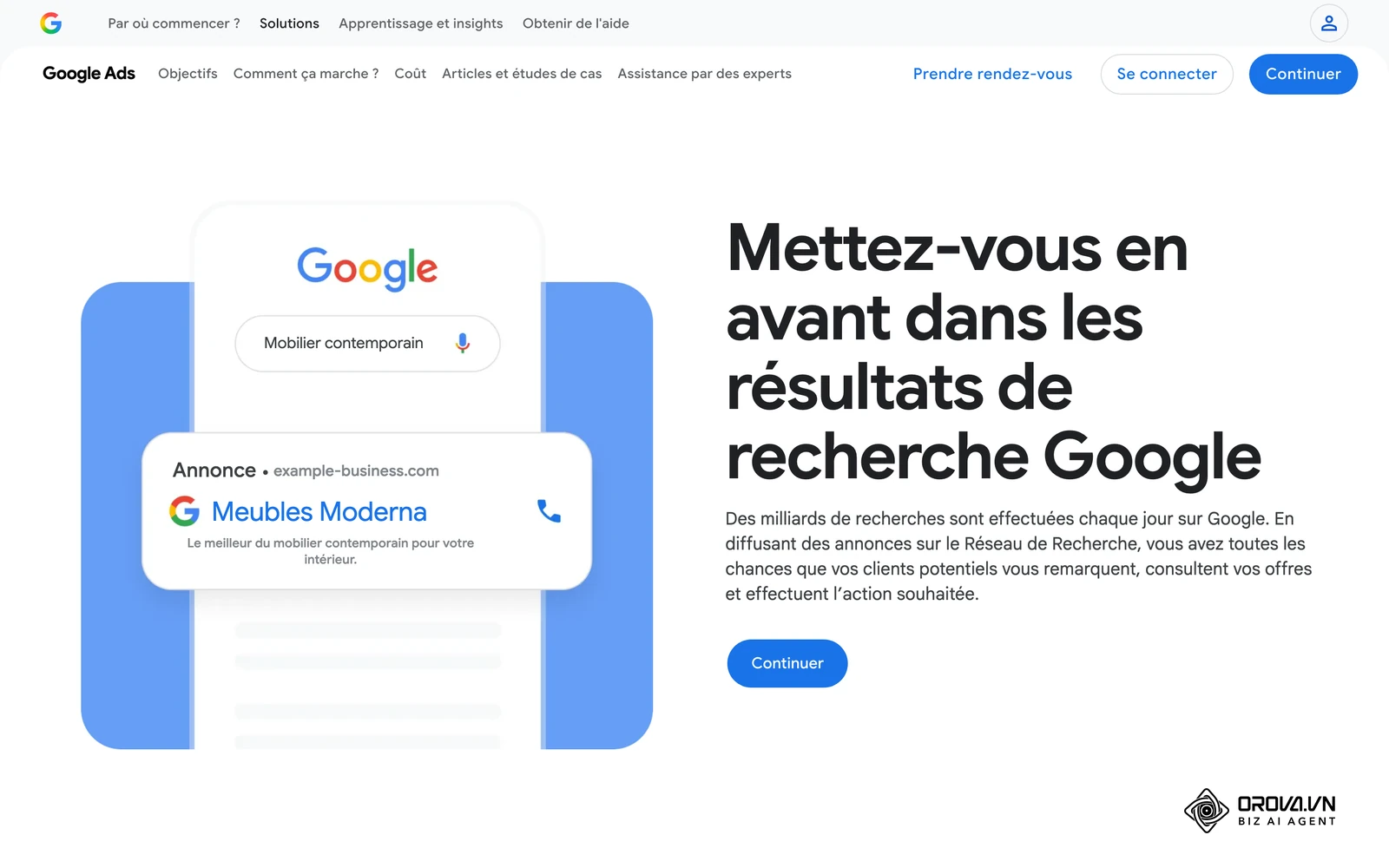 La page officielle des annonces sur le Réseau de Recherche.