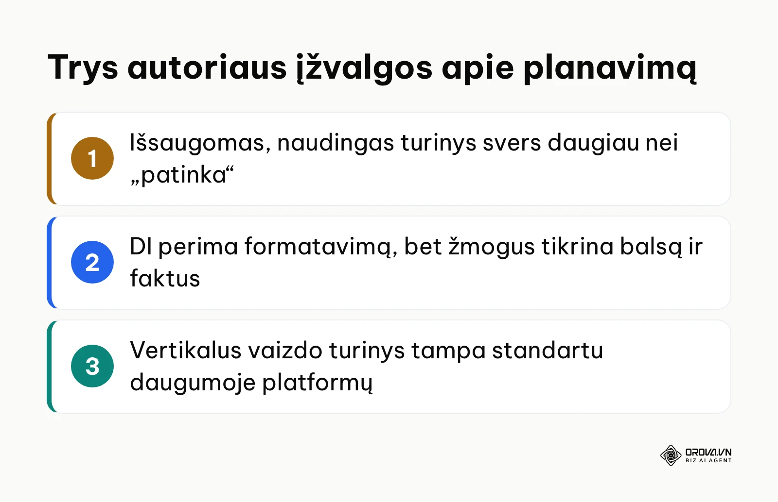 Trijų autoriaus įžvalgų apie socialinių tinklų įrašų planavimo kryptis santrauka.