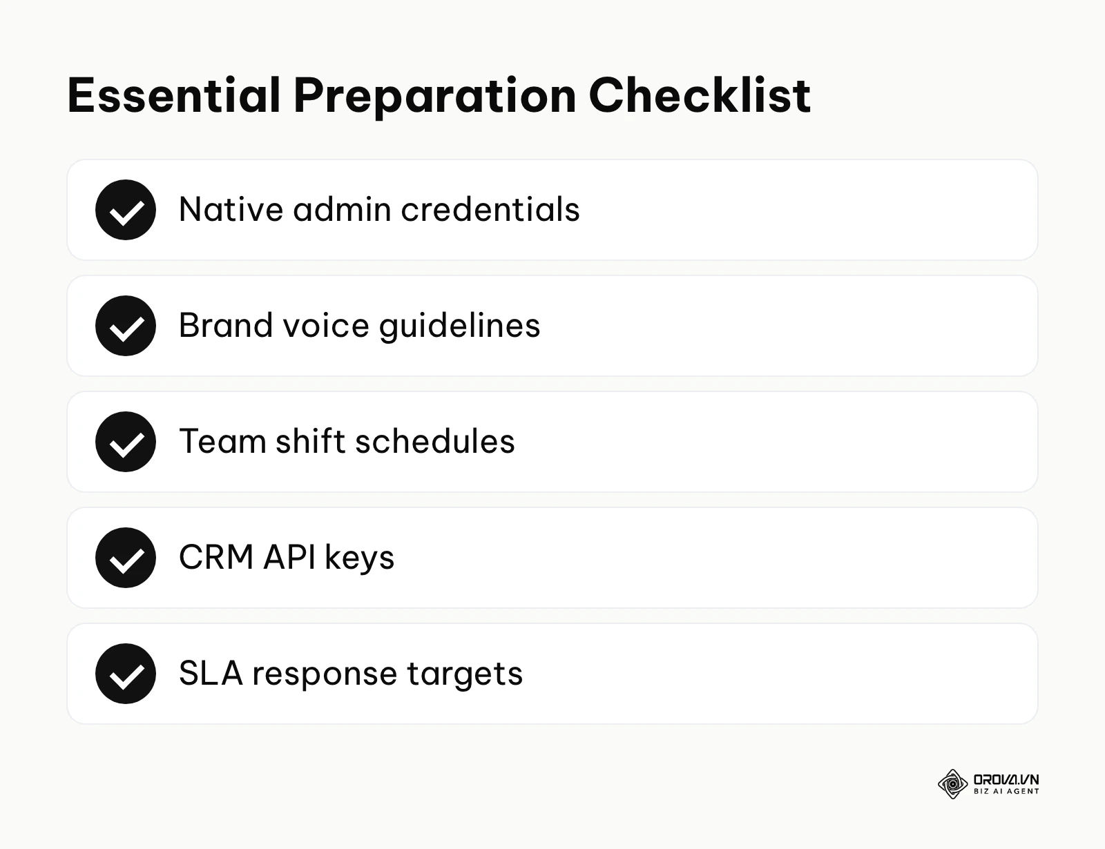 A checklist of items to prepare before setting up the Sprout Social Smart Inbox