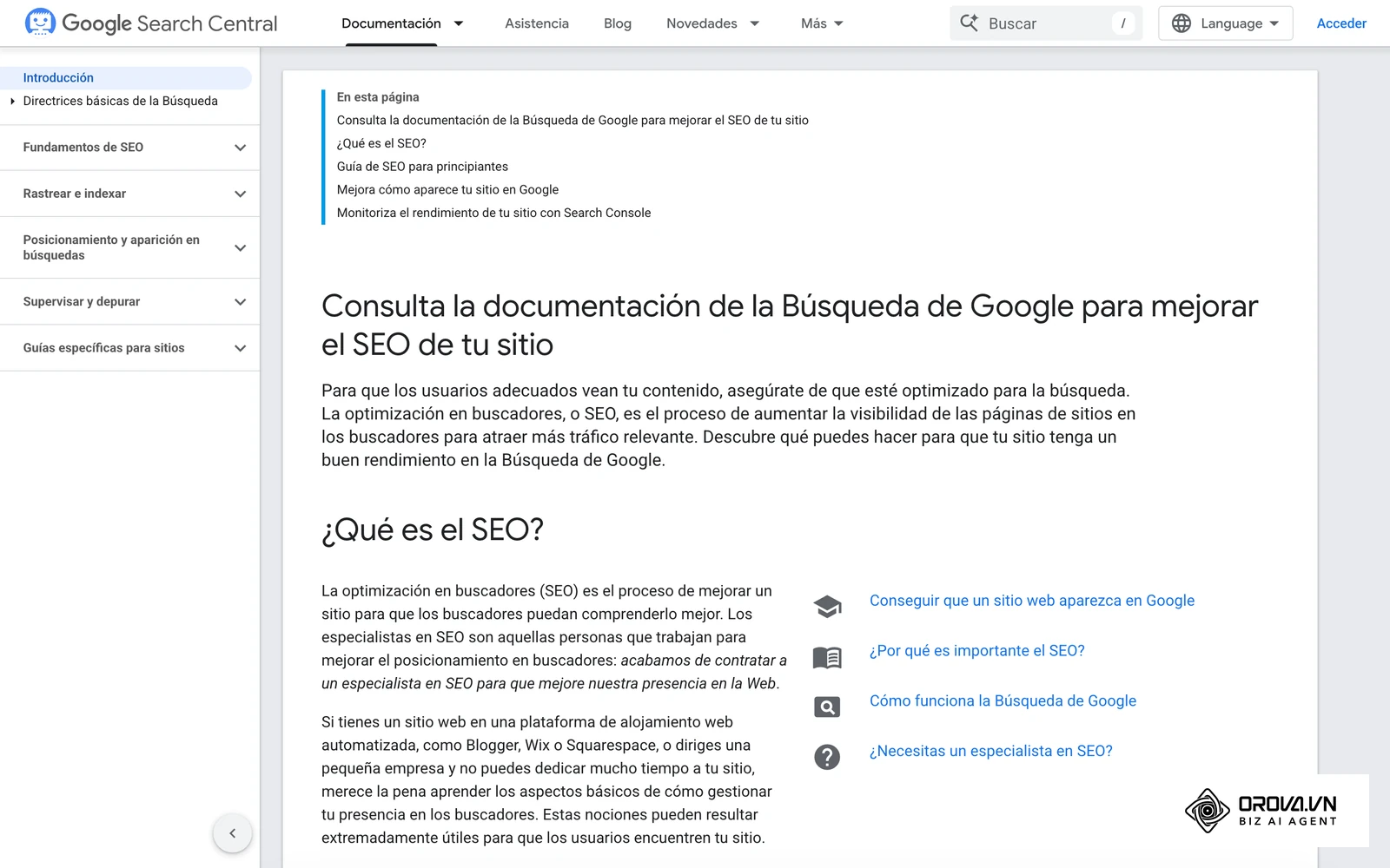 Documentación oficial de Google Search Central sobre directrices fundamentales de indexación y relevancia.