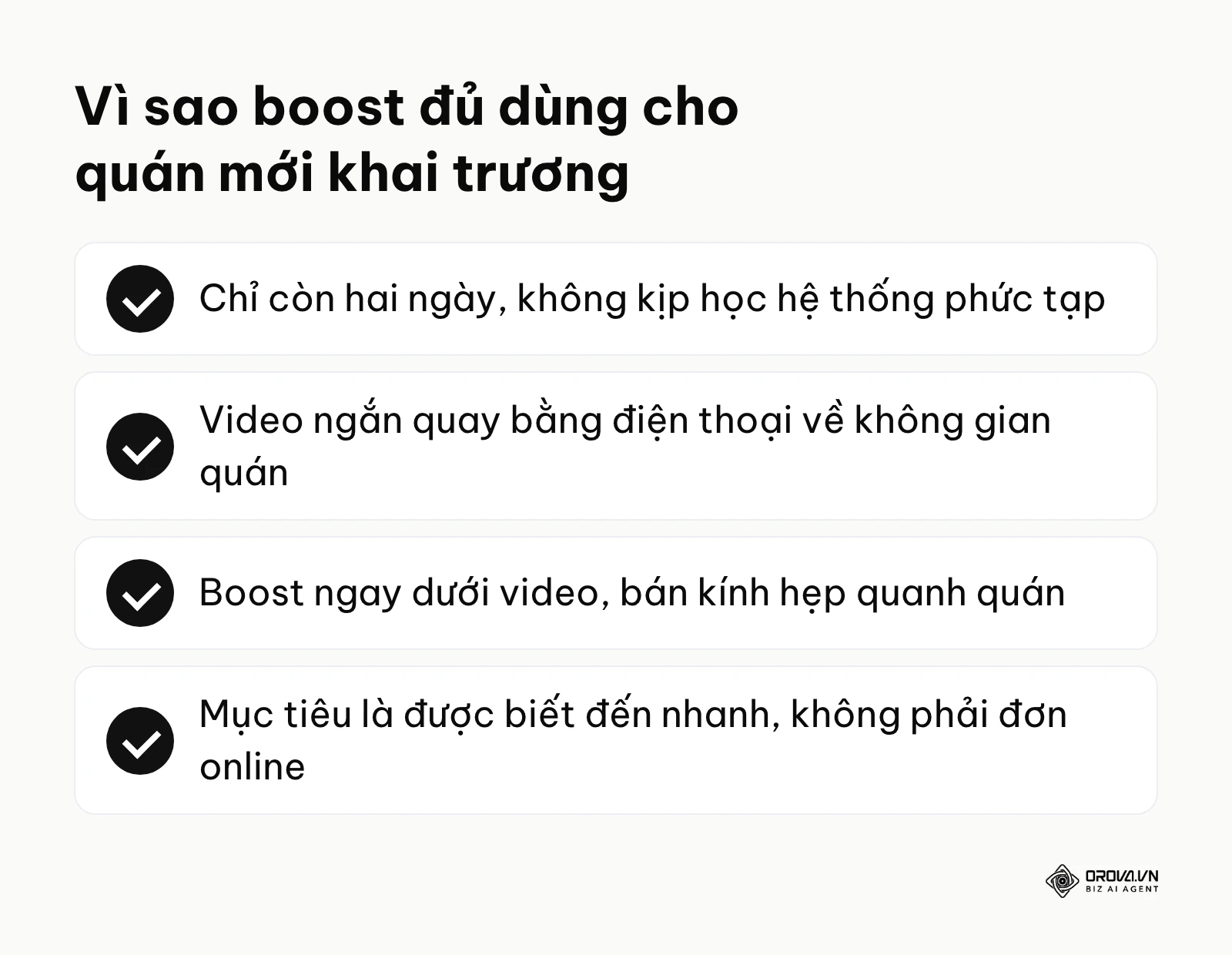 Tóm tắt lý do quán cà phê mới khai trương chọn boost post để phủ sóng địa phương