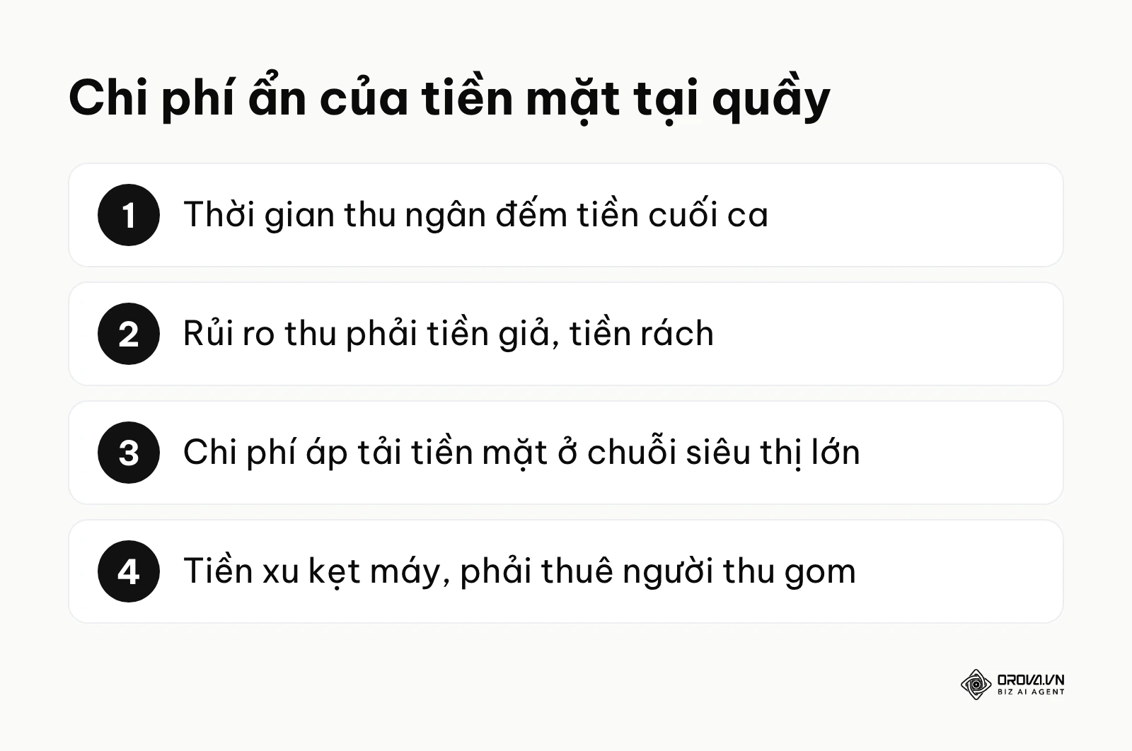 Danh sách chi phí ẩn khi cửa hàng nhận tiền mặt tại quầy