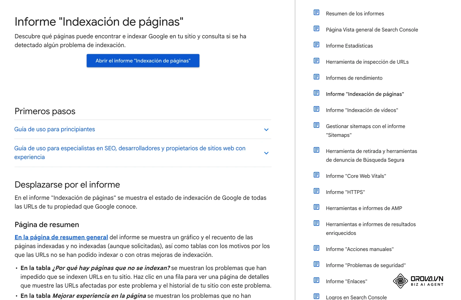 Documentació oficial de l'informe Indexació de pàgines (Page indexing) al Centre d'ajuda de Search Console.