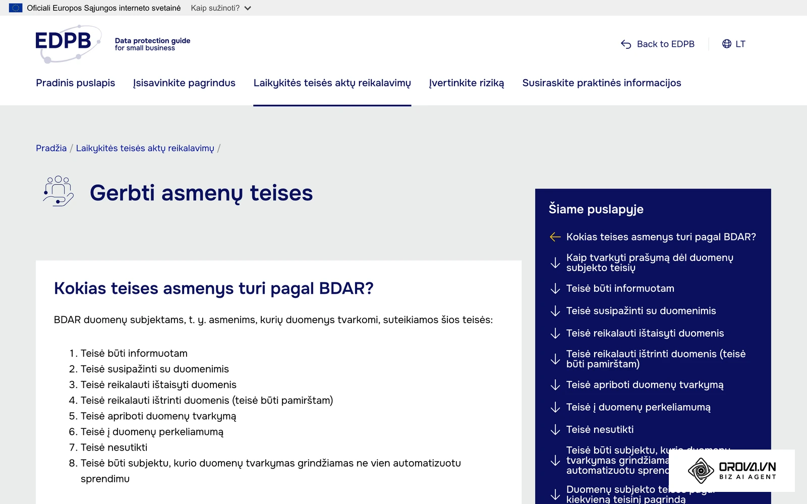 EDPB vadovas mažoms įmonėms lietuvių kalba: kokias teises asmenys turi pagal BDAR